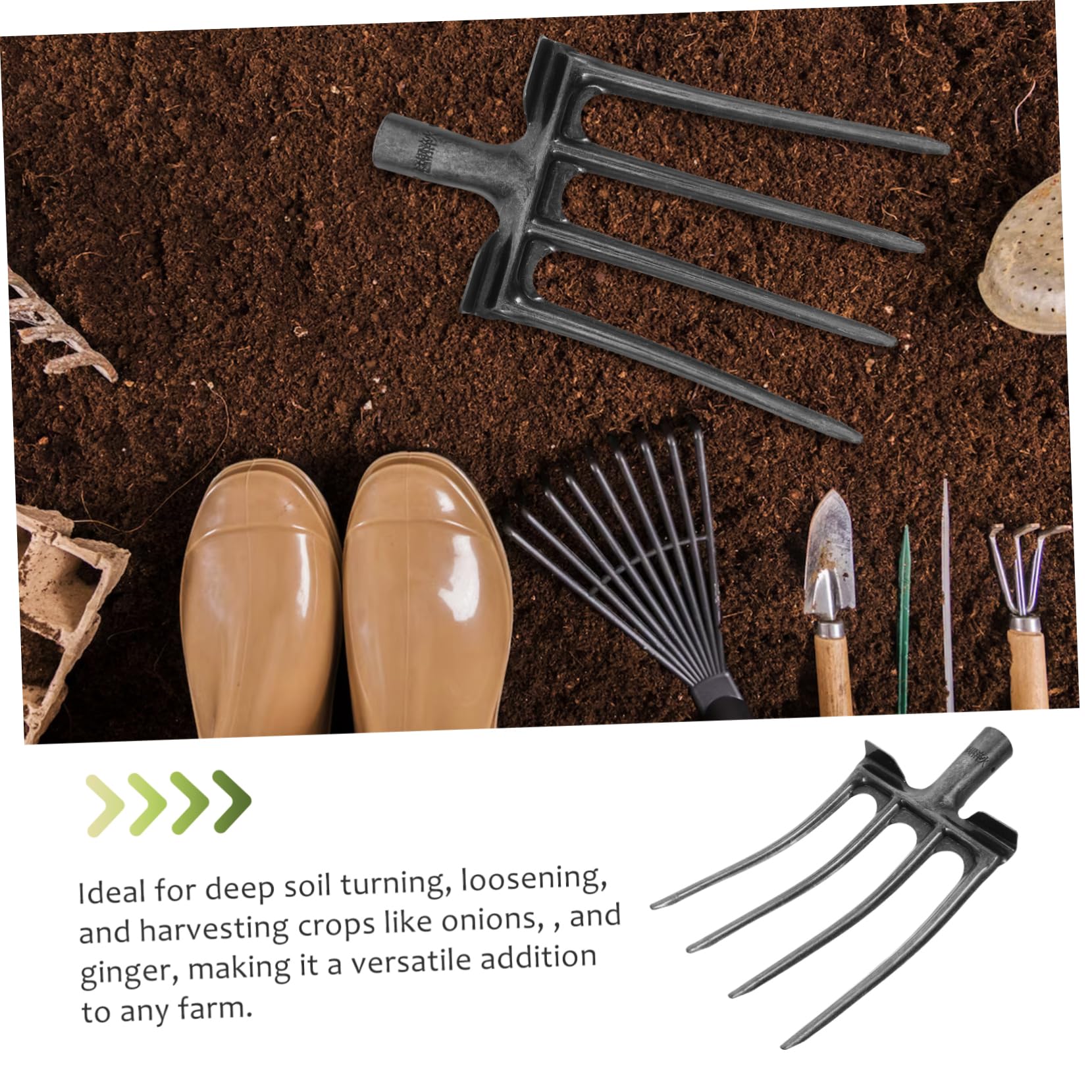 CANIGHT Tines Manure Fork Prong Garden Tool for Soil Cultivation Durable Design for Deep Soil Turning for Farmers and Gardeners Easy to Attach to Handle