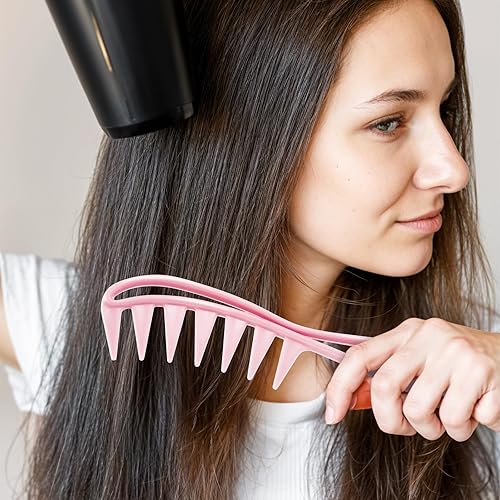 Miniatura 7 de Peine de dientes anchos de colores caramelo, peine de pelo rizado, peine de dientes grandes, peines de dientes de tiburón, accesorios de peinado