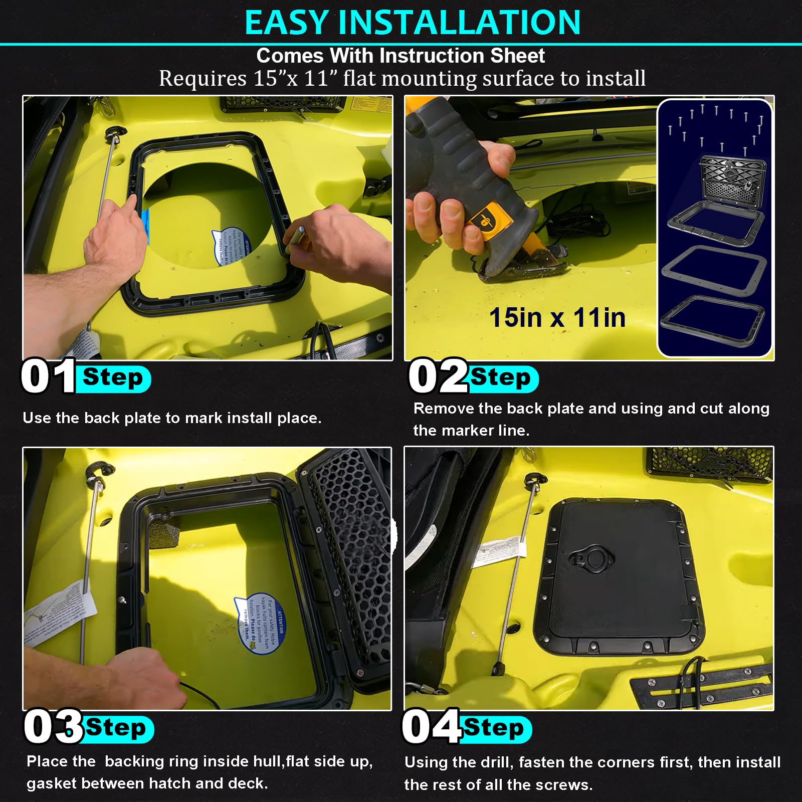 kahhページ Amazon.com : Camoo Rectangular Twist and Seal Hatch Kit Horizontal