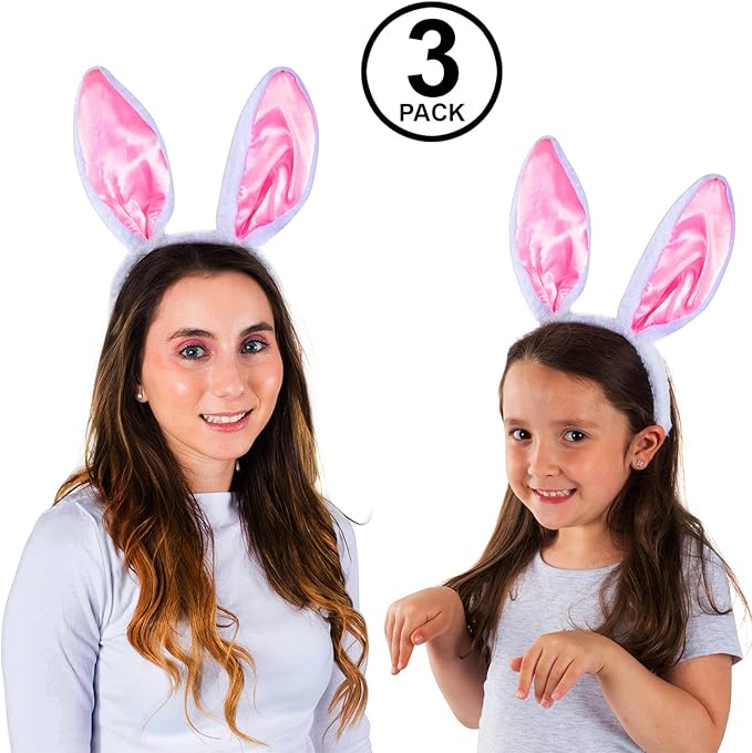 Bunny Ears Rabbit Headbands (3 Pack) Clothing, Shoes & Jewelry