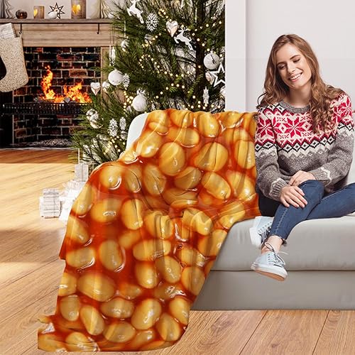 Miniatura 7 de Manta de frijoles horneados, súper suave y acogedora para decoración del hogar, sofá, cama, sofá de 60 x 50 pulgadas, mediana para adolescentes para
