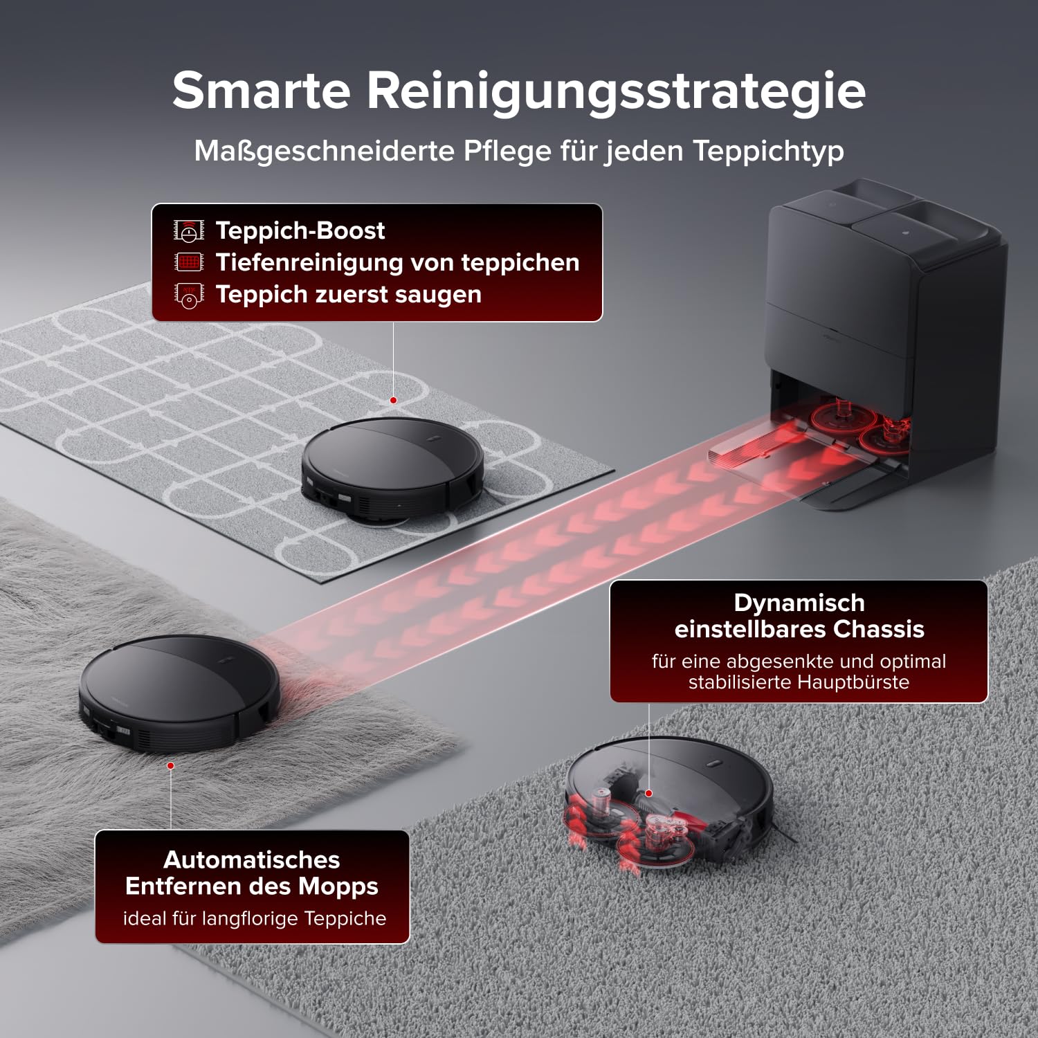 roborock Saros 20 Set Saugroboter mit Wischfunktion&angebbarem Wischmopp, AdaptiLift Chassis 3.0, 36.000 Pa Saugkraft, Autonomes StarSight System 2.0, DirTect-Technologie, Brandneues RockDock