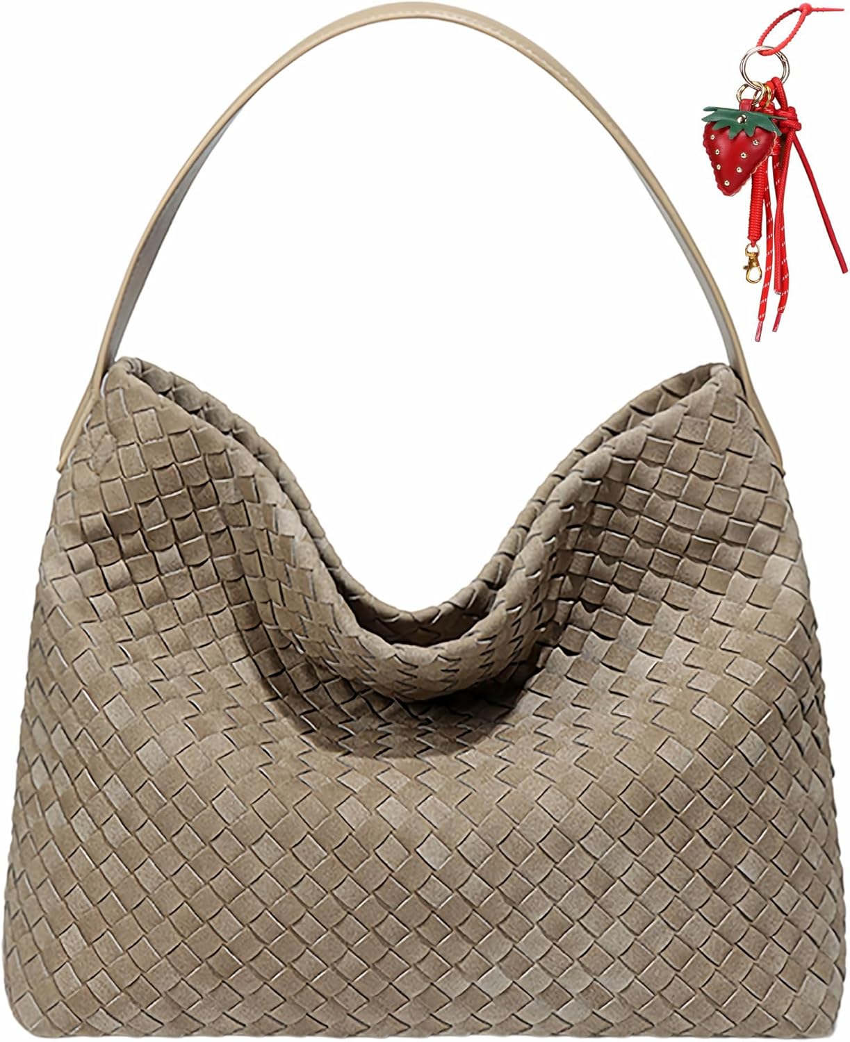 Woven Suede Shoulder Bag for Women,Suede Handbag Hobo Fashion Tote Bag Satchel for Work Weekend Travel Purse 2025