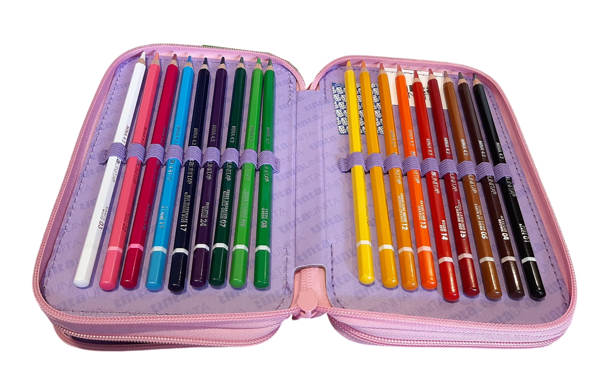 Estuche de color liso con 3 cremalleras Elegant Glamour Gradient rosa violeta completo de papelería + estuche ovalado con cremallera para escuela niña + llavero y bolígrafo de color