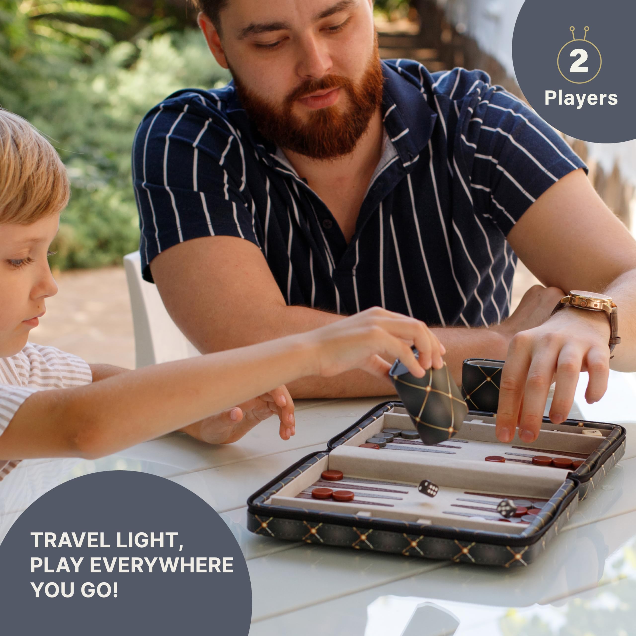 Magnetyczny Backgammon Podróżny - Gra planszowa Backgammon - Tryktrak