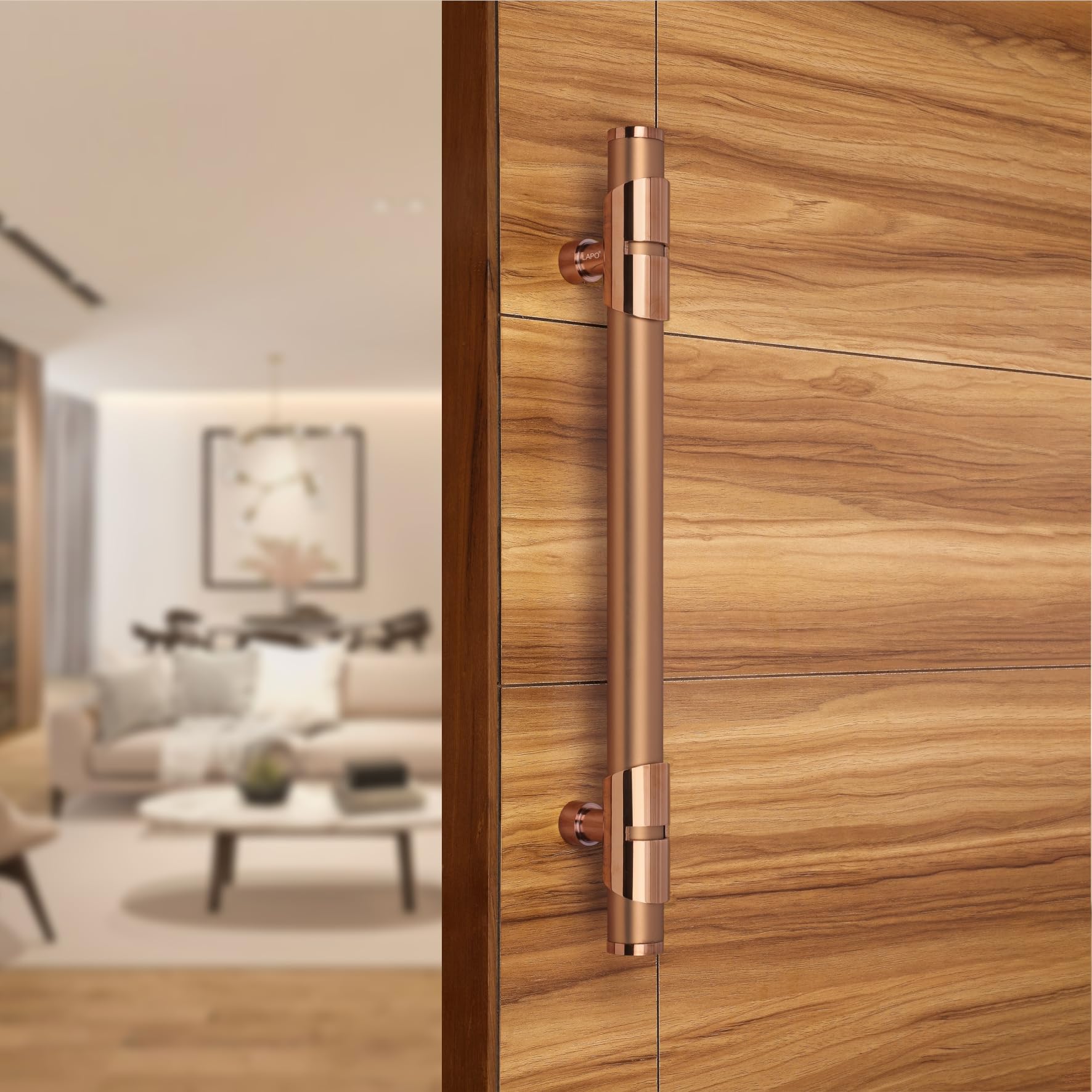 LAPO Door Handle for Main Door 60 inch, Wooden & Glass Door Handle, Door Pull Push Handle,Stainless Steel Pipe and Brass Base-Pack of 1 | Black-Gold Finish | 3 Years Warranty — Amazon image 11