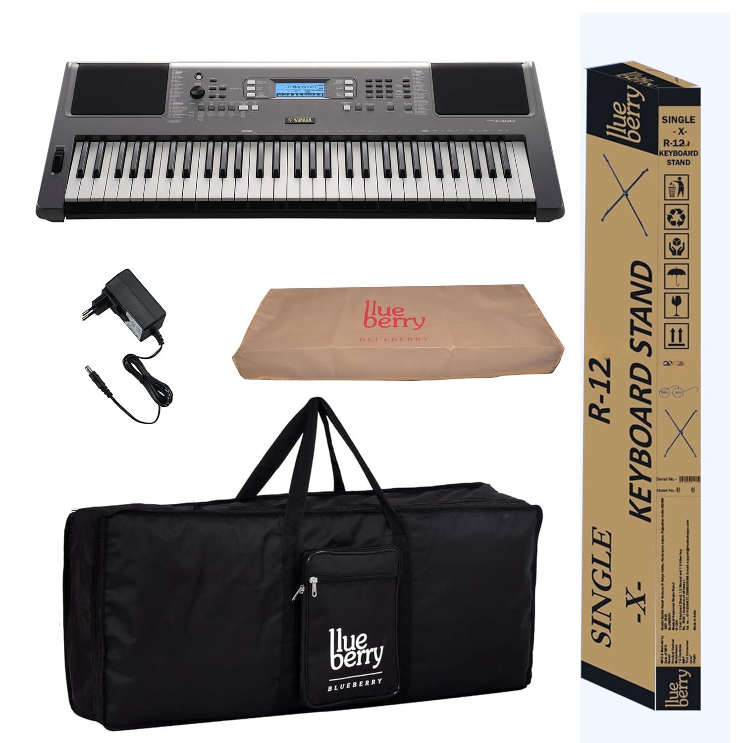 Yamaha PSR-I300 61 Keys Digital Piano Keyboard with Indian Rhythms, Blueberry KB-50 Bag, R-12 Stand, Dust Cover and Adapter - Review, Price and Buying Guide