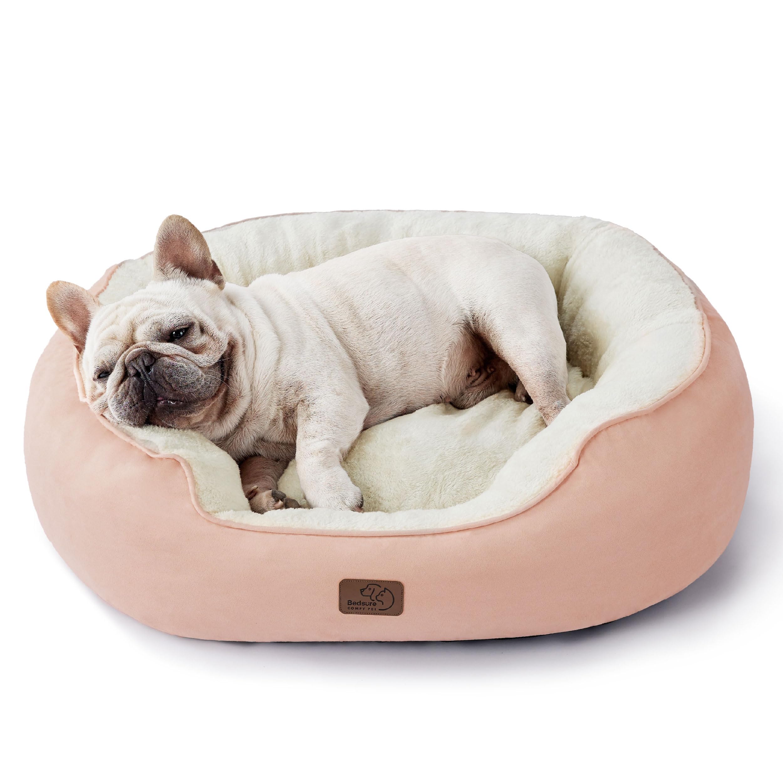 BEDSURE Katzenbett waschbar Katzen Bettchen - 76x63x20cm Katzen Bett mit Zweiseitig Innenkissen Katzenschlafplatz für oder kleine Hunde, Rosa