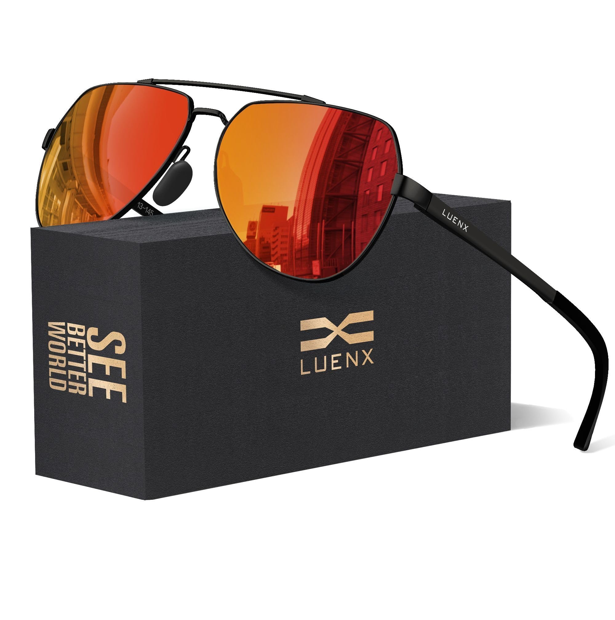 Aviator Sunglasses for Men Women Polarized New Shades Large Metal Frame - UV 400 Protection