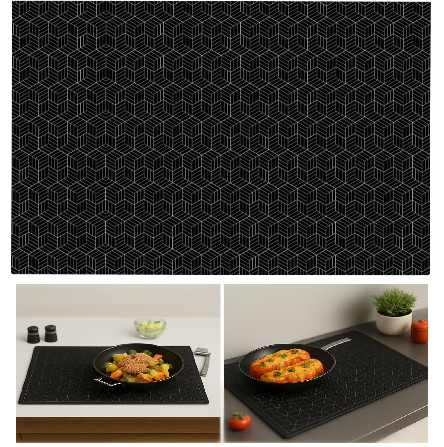 HENGBIRD Tapete Inducción Silicona 52×78cm – Protector Placa Inducción Resistente Calor, Antideslizante Anti Arañazos, Tapete Cocina Silicona Reutilizable Fácil de Limpiar