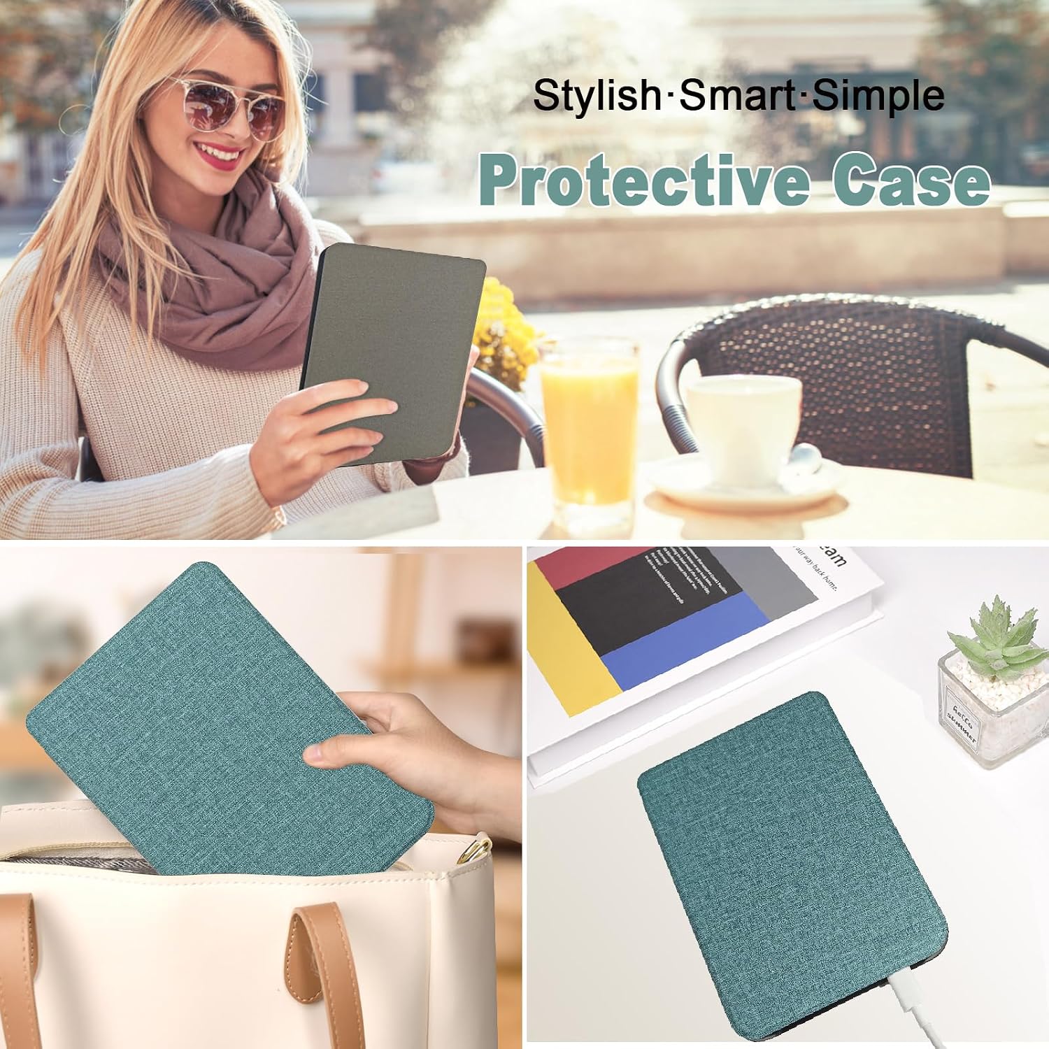 Case for Kobo Clara Slim Lightweight Premium PU Leather 6 Inch Cover with Auto Sleep/Wake, Agave Green