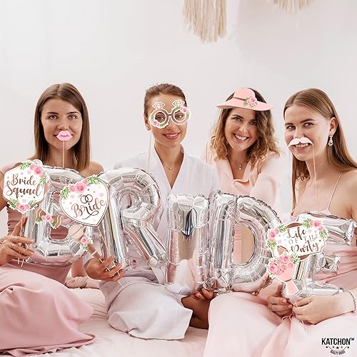 Miniatura 3 de KatchOn, Kit de accesorios para cabina de fotos de despedida de soltera de oro rosa, paquete de 35  Divertidos y lindos accesorios de despedida de