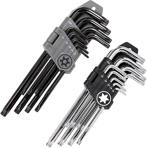 Juego de llaves Torx (18 llaves) - 9 llaves Torx estándar y 9 de seguridad a prueba de manipulaciones