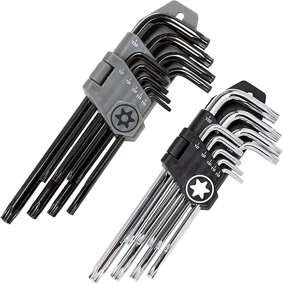 Torx Wrench and Security Bit Wrench Set (18 Wrenches) 9 Standard Torx