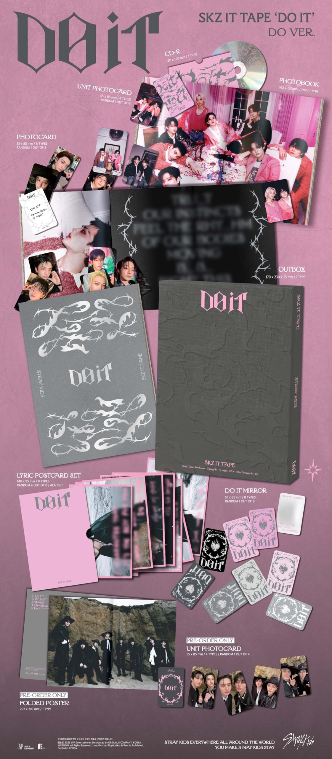 Straykids DO IT アルバム IT ver 新品未開封 複数枚 Stray Kids SKZ IT TAPE 'DO IT' Album [DO ver. (Limited Edition)]+