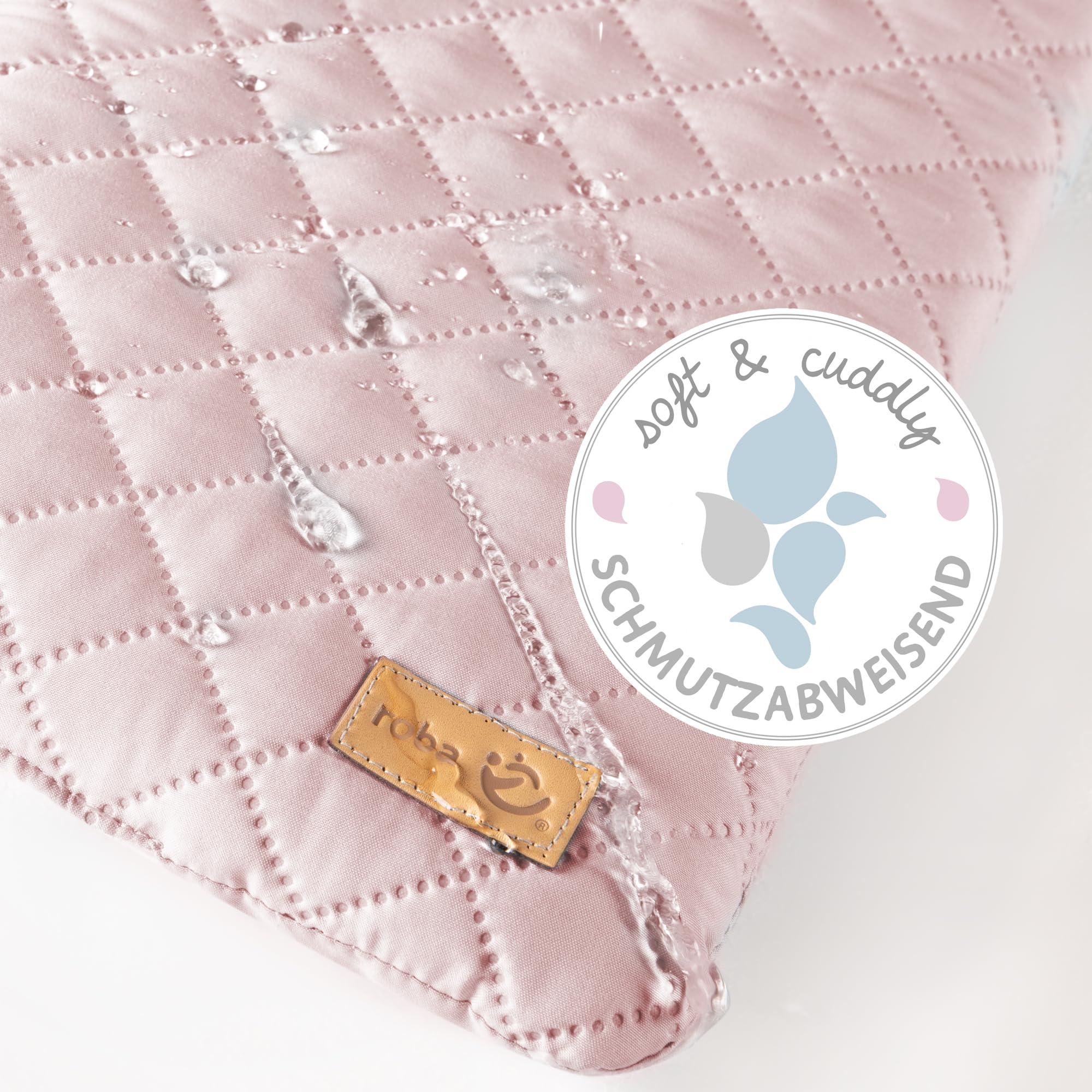roba Cuscino Riduttore roba Style per Seggiolone, 2 Pezzi, per Modelli Sit Up, Impermeabile, Antimacchia, Universale, Imbottito, con Fodera, Rosa