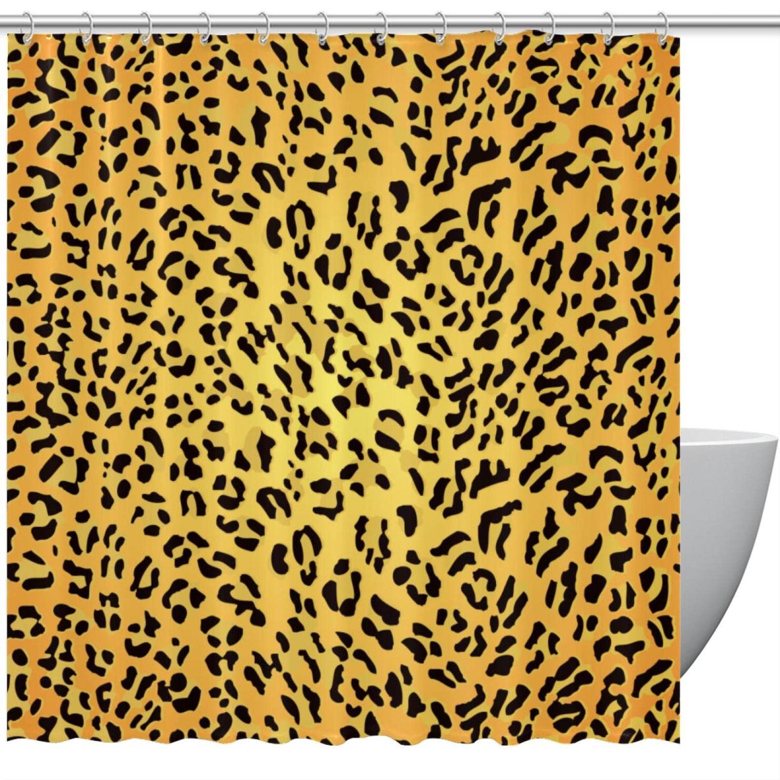 Rideau de douche 152 x 183 cm motif léopard pour transformer votre routine douche en moment d'évasion