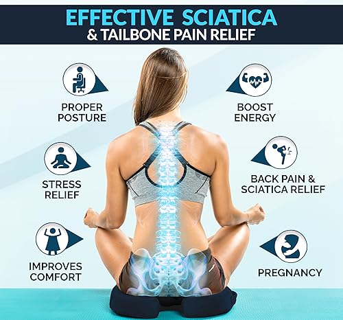 Vista 30 de ComfiLife - Cojín prémium de gel y espuma viscoelástica para silla de oficina, escritorio y asiento de automóvil, recomendado por doctores para Negro