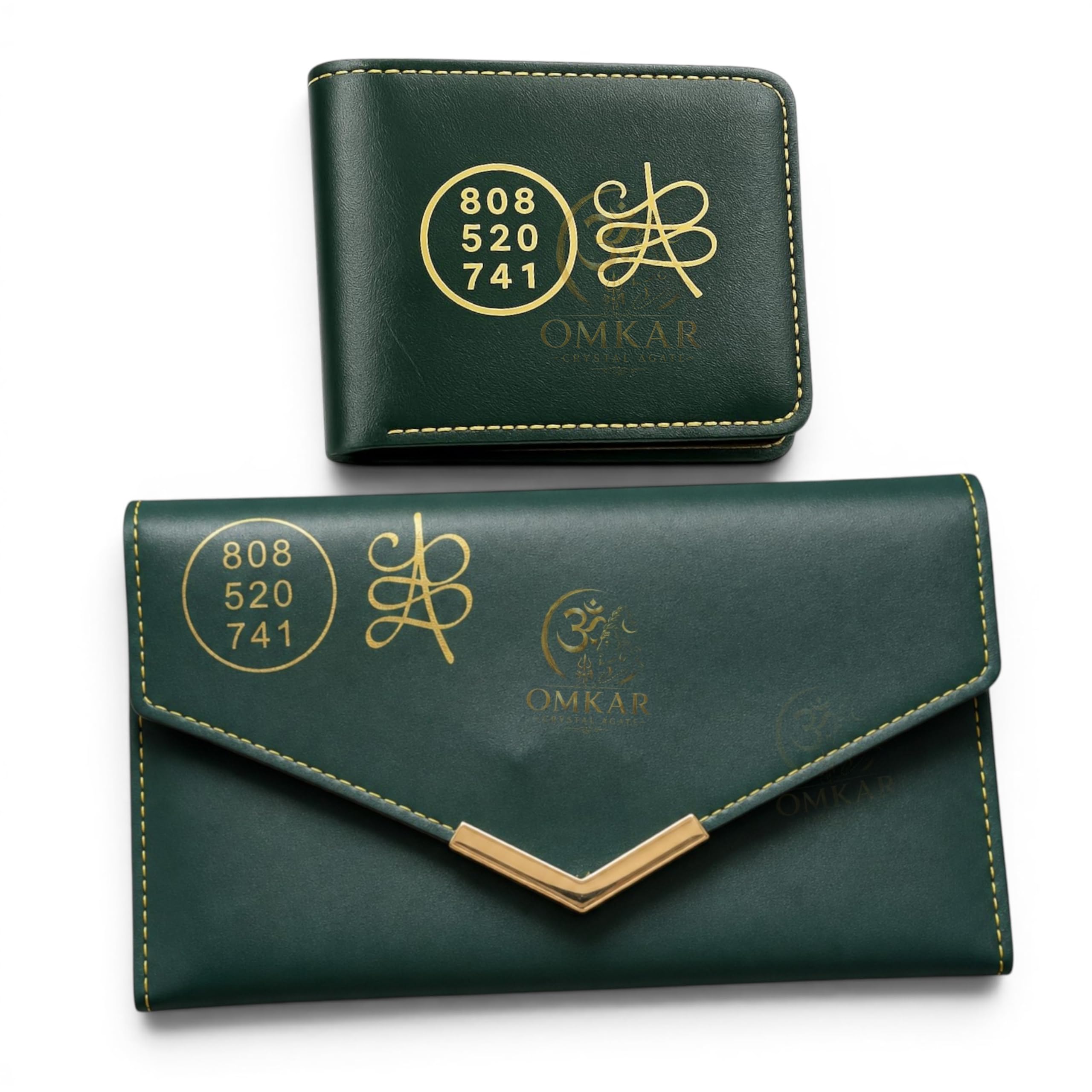 Emerald Green Faux Leather Lucky Wallet for Men & Women | Combo Pack-image-8