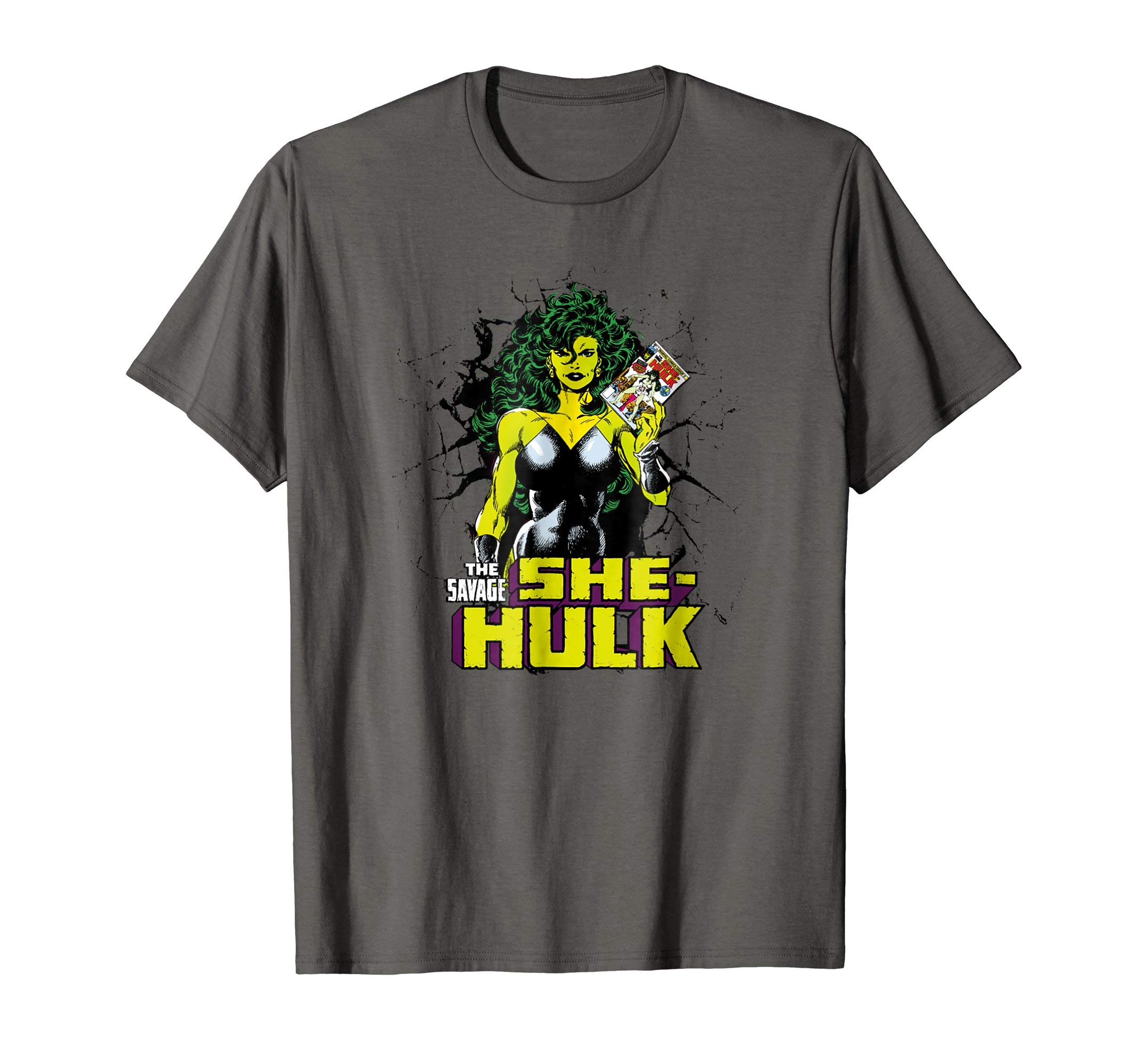 MarvelShe-Hulk The Savage Vintage Comic Breakthrough T-ShirtOEKO-TEX STANDARD 100