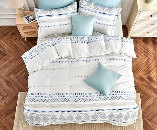 Miniatura 10 de SLEEPBELLA - Juego para cama de funda de edredón con reborde bordado de algodón de 600 hilos