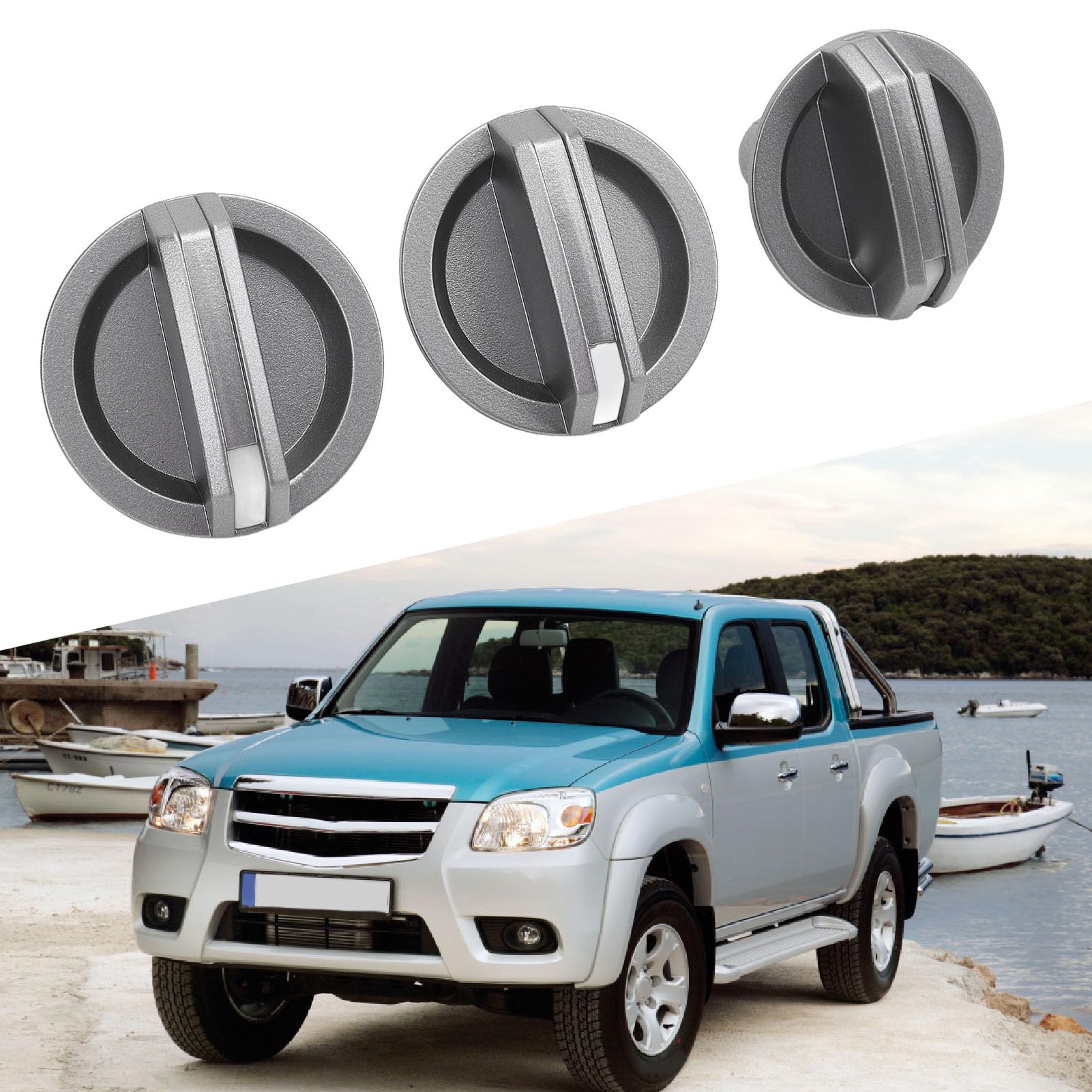 3-teiliger AC-Lüfter-Bedienknopf mit Hoher Festigkeit, Kratzfest, für BT-50 2006–2011, 2009–2011, Hergestellt aus ABS-Material in Automobilqualität