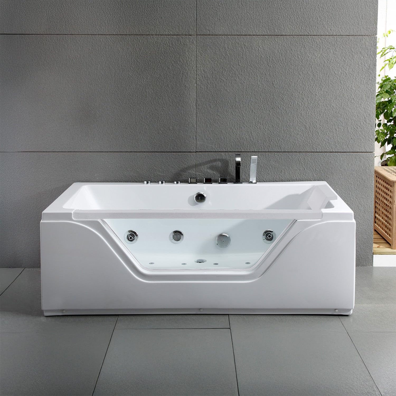 SPALINA Tahiti White Jets - Bañera de hidromasaje con Ojo de Buey L. 170 x l. 78 cm