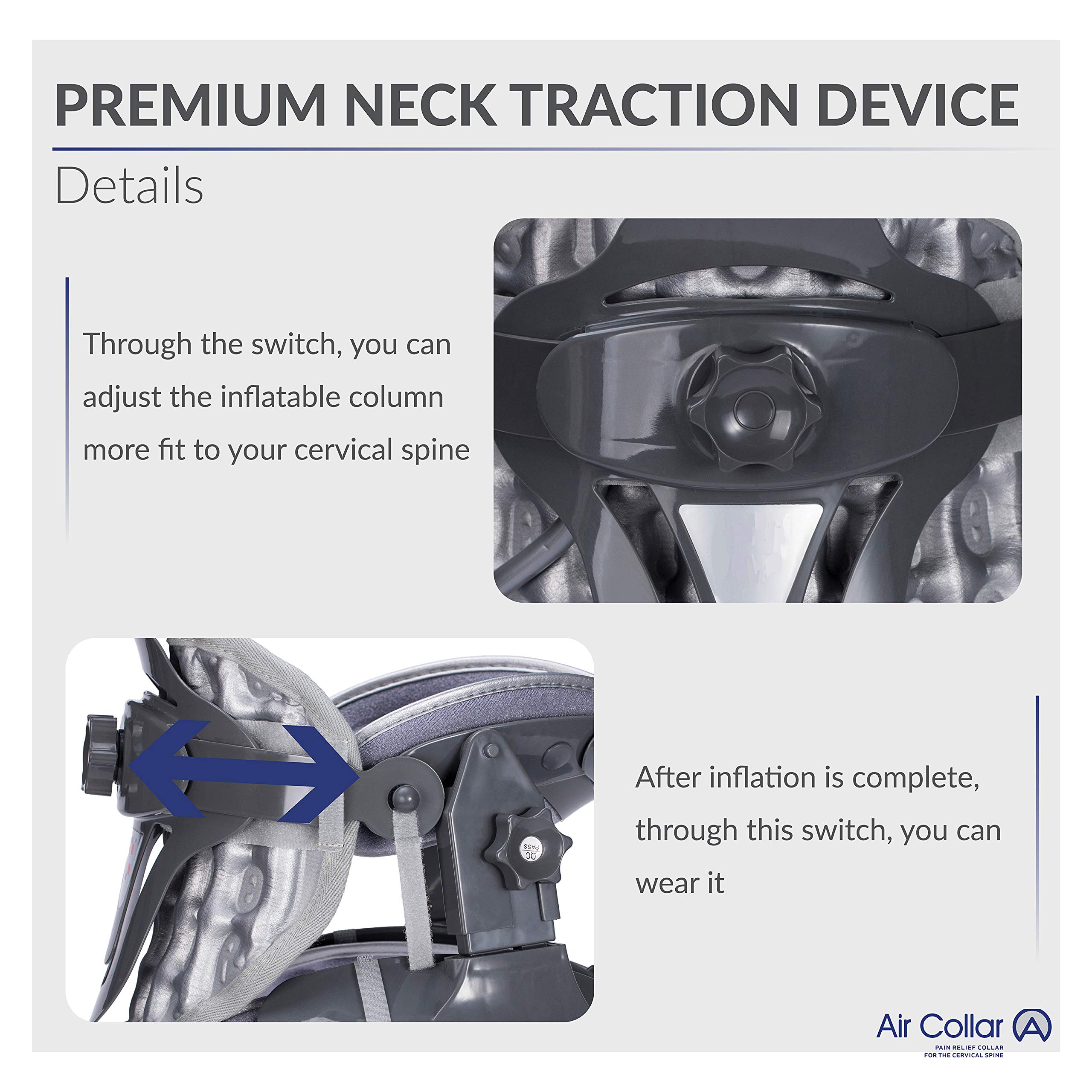 Neck Traction Device by Air Collar Neck Stretcher Cervical Traction