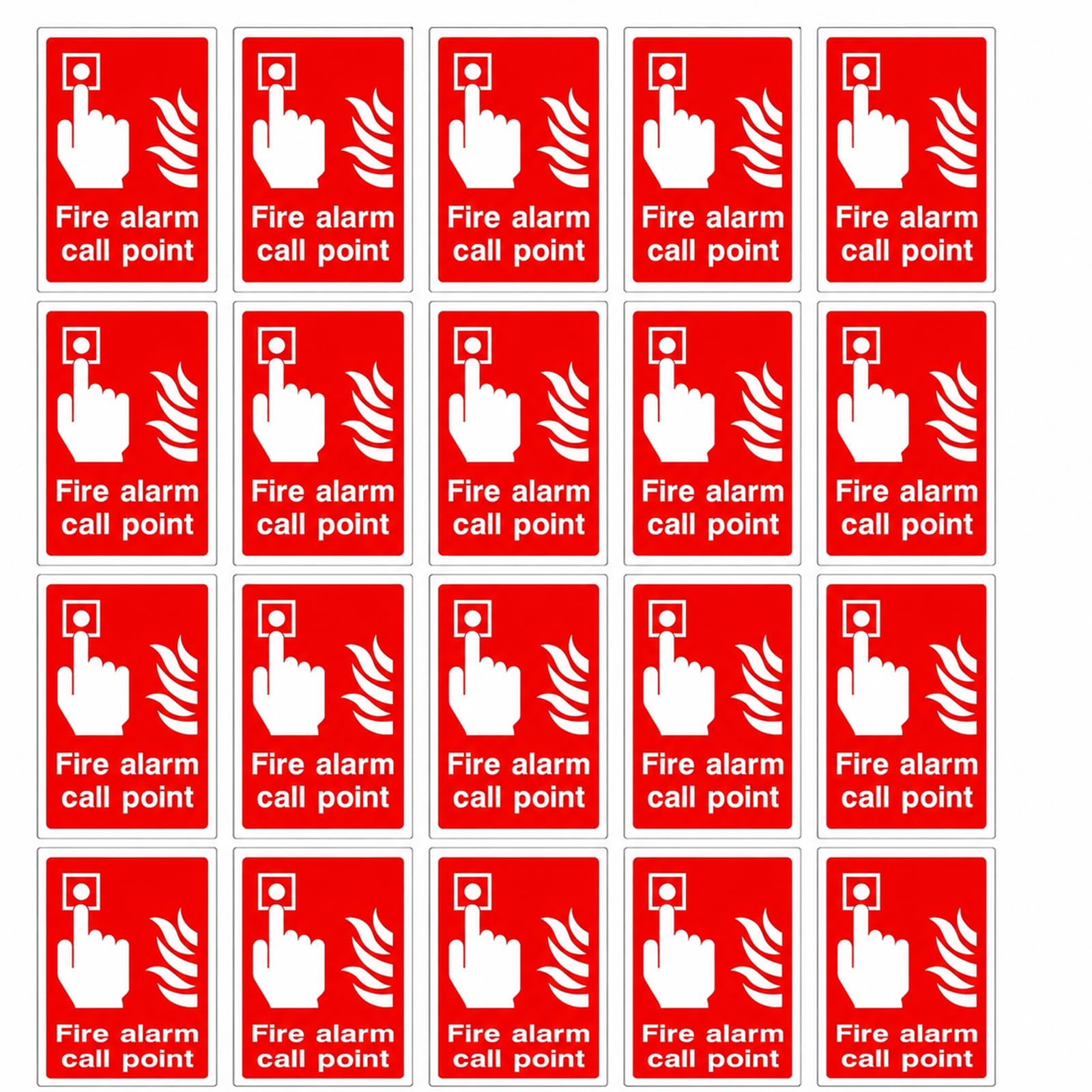 10Pcs Fire Alarm Call Point Safety Sign, Self-Adhesive Fire Action Stickers