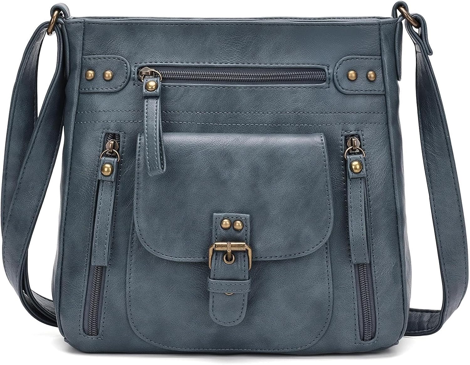 KL928 Crossbody Bags for Women, Multi Pocket Shoulder Bags, Medium PU Leather Cross Body Purses