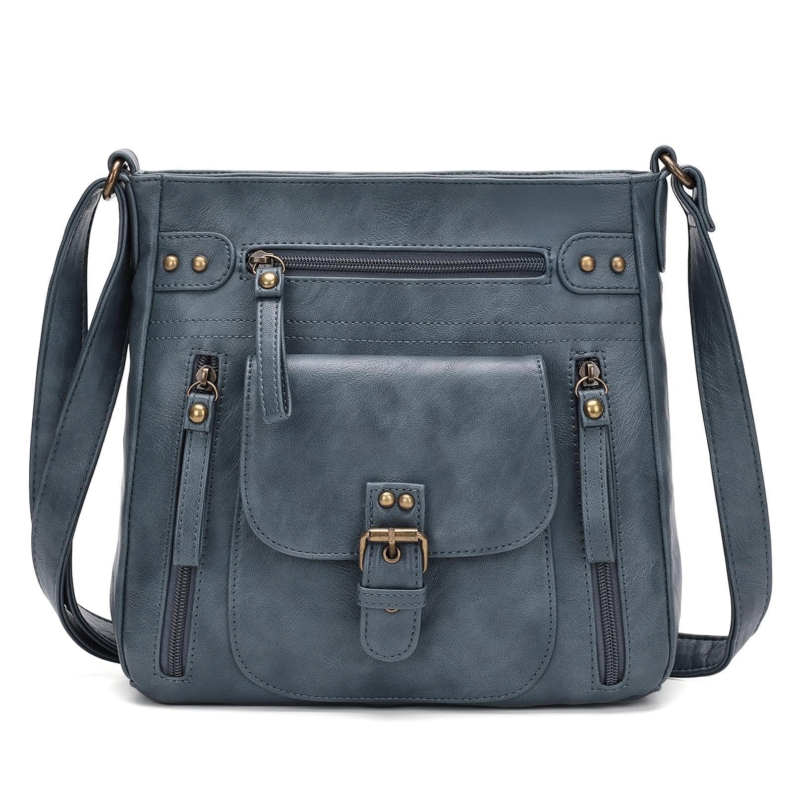 Crossbody Bags for Women, Multi Pocket Shoulder Bags, Medium PU Leather Cross Body Purses