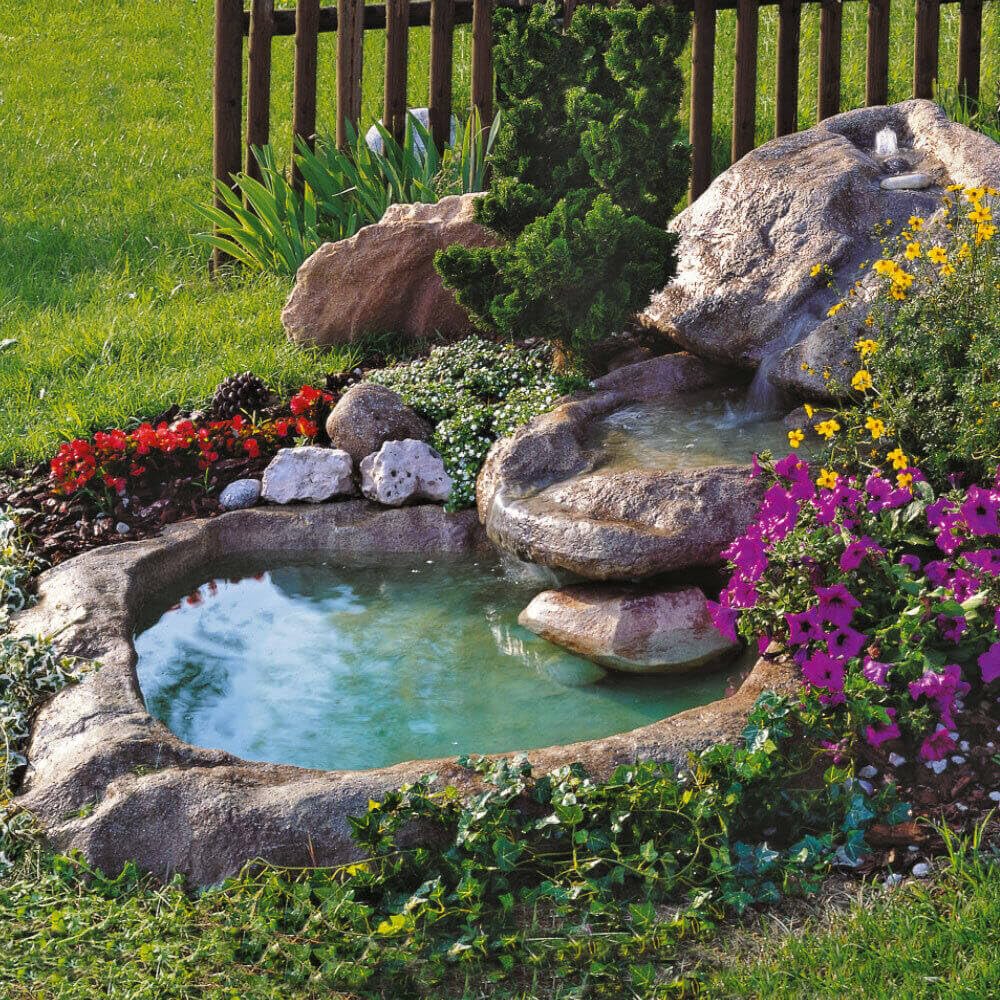Giordanoshop Cascata Artificiale Roccia da Giardino 290x160 cm in Vetroresina con Pompa