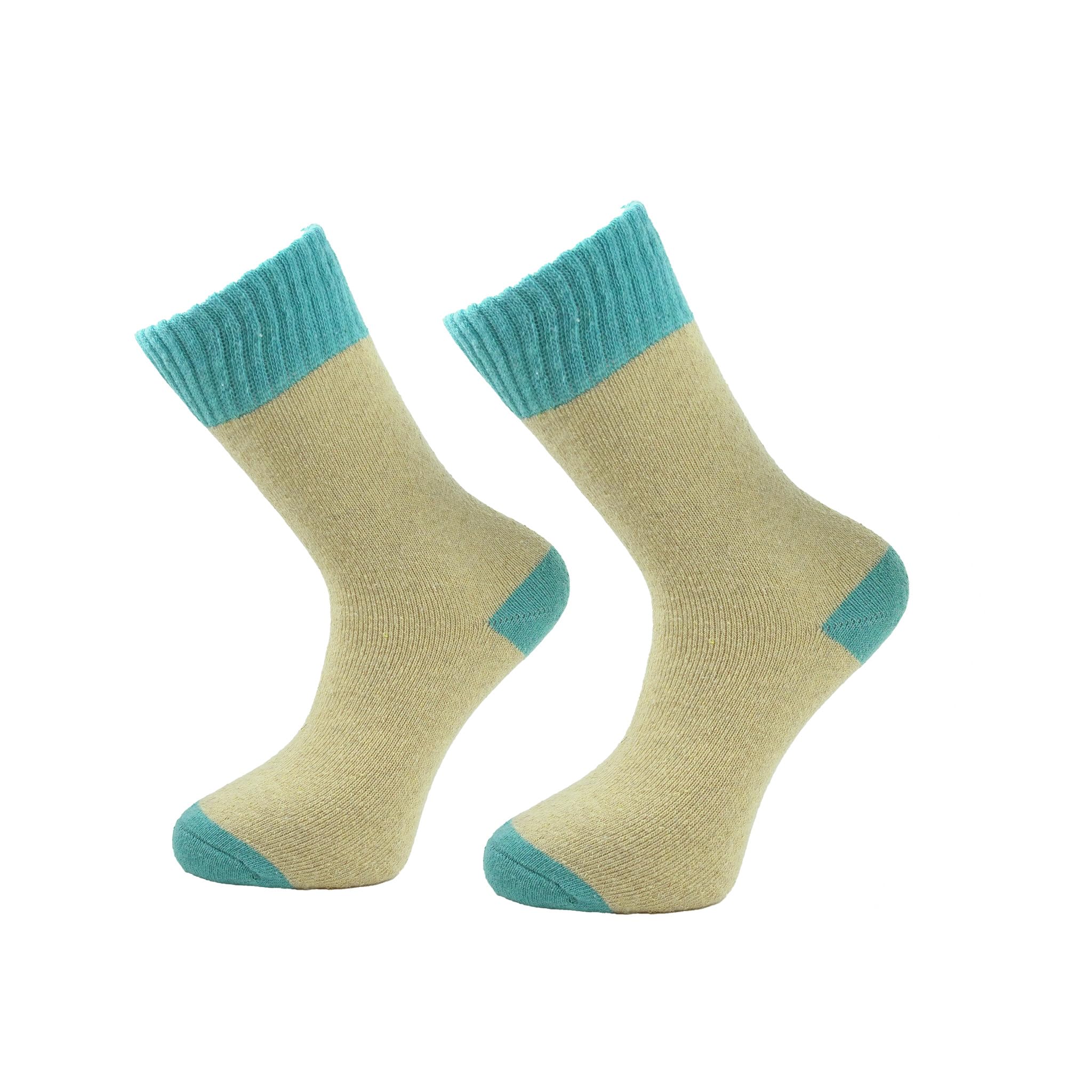 RockParty Merino Wool 2.4 TOG Thermal Hiking Socks - Thick, Warm, Moisture-Wicking Boot Socks for Winter, Running & Outdoors (UK, Alpha, One Size, Regular, Regular, 1, Cream)
