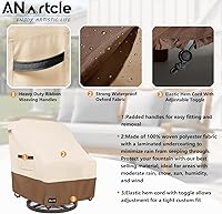 Vista 28 de Funda para sofá biplaza (2 asientos) y muebles de patio/exteriores, 58 pulgadas de ancho x 32.5 pulgadas de profundidad x 31 pulgadas de alto, Beige