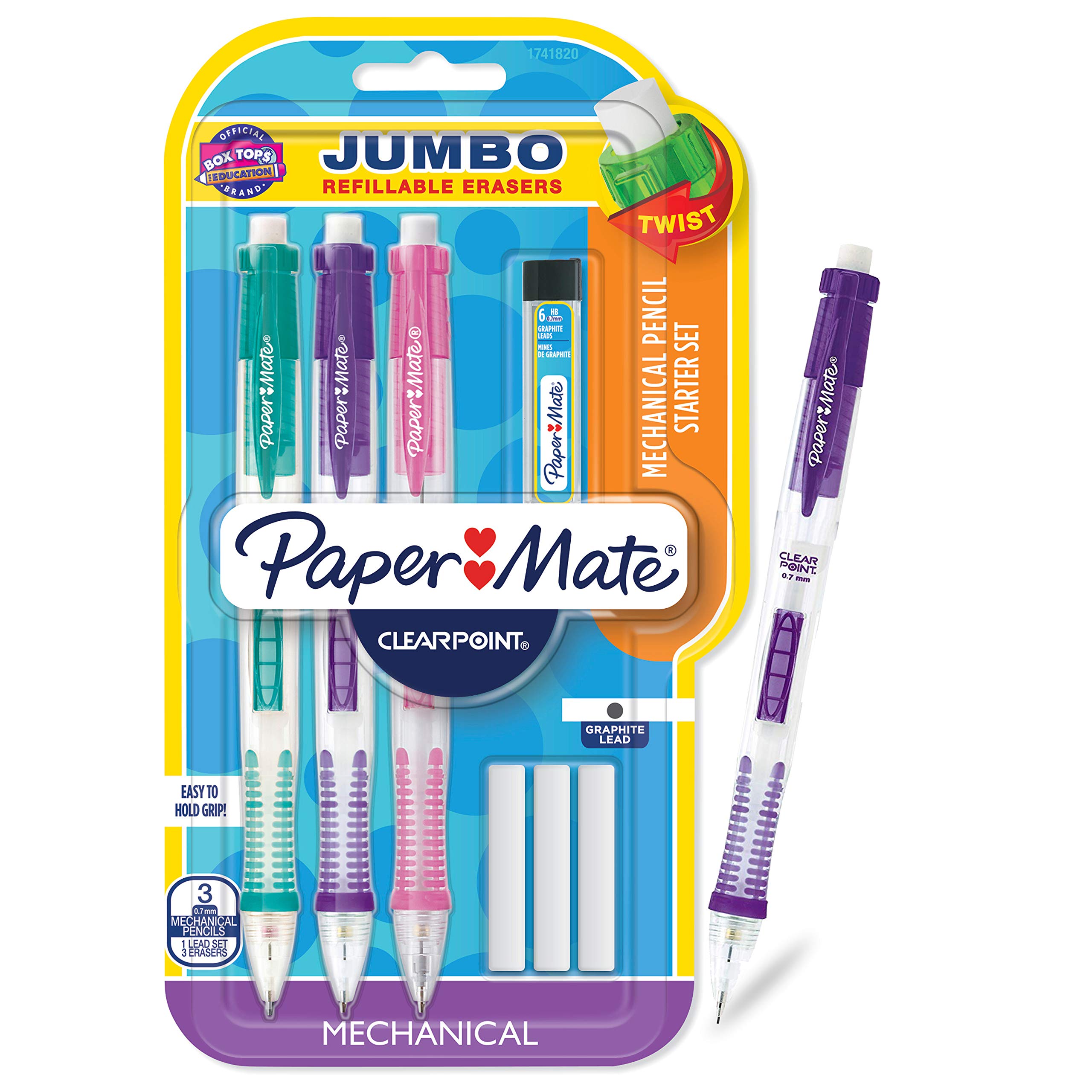 Paper MateClearpoint Mechanical Pencils with Refills, 0.9mm, HB #2, 2 Pack
