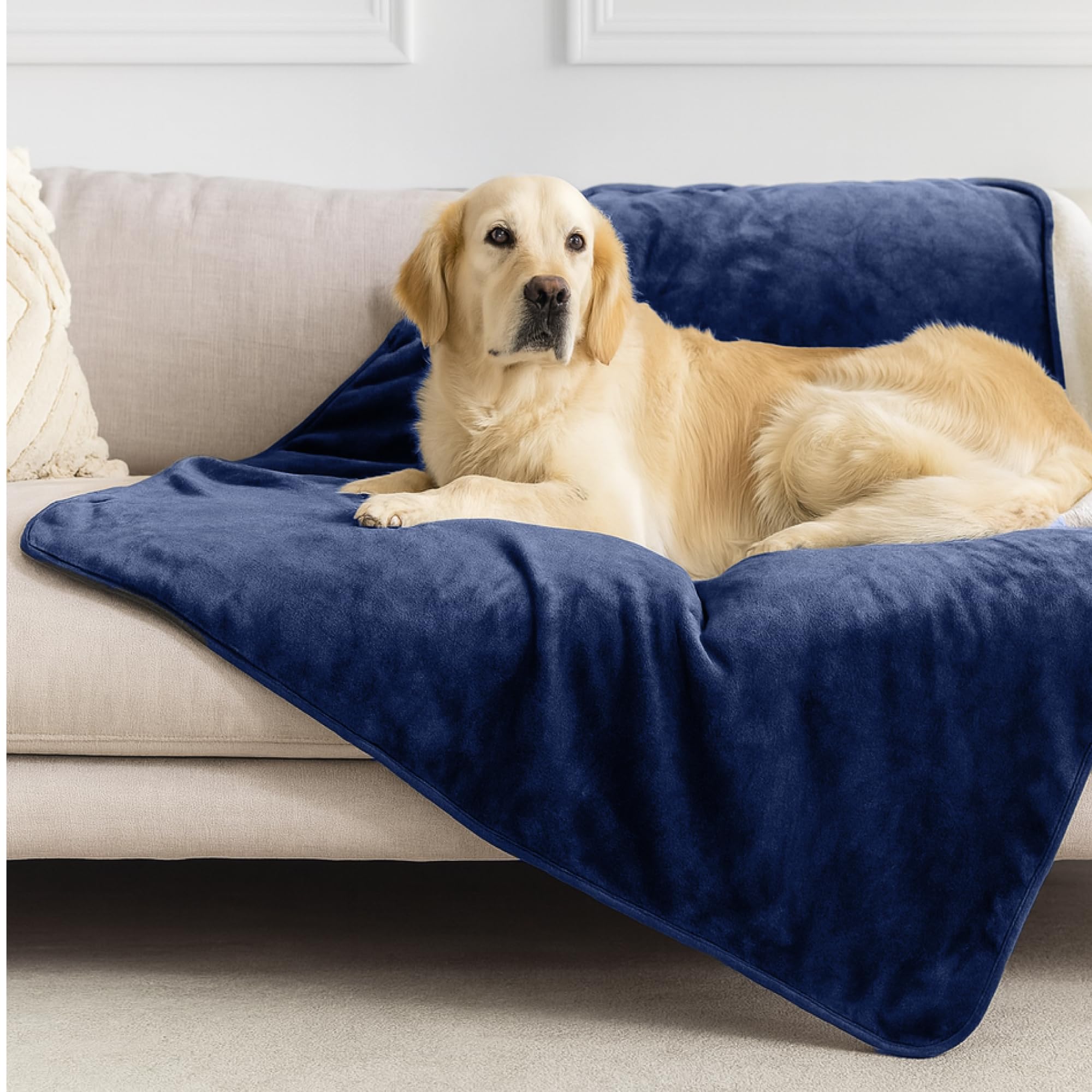 Dreamzie - Coperta Impermeabile per Cani - 100x120 cm - Blu navy