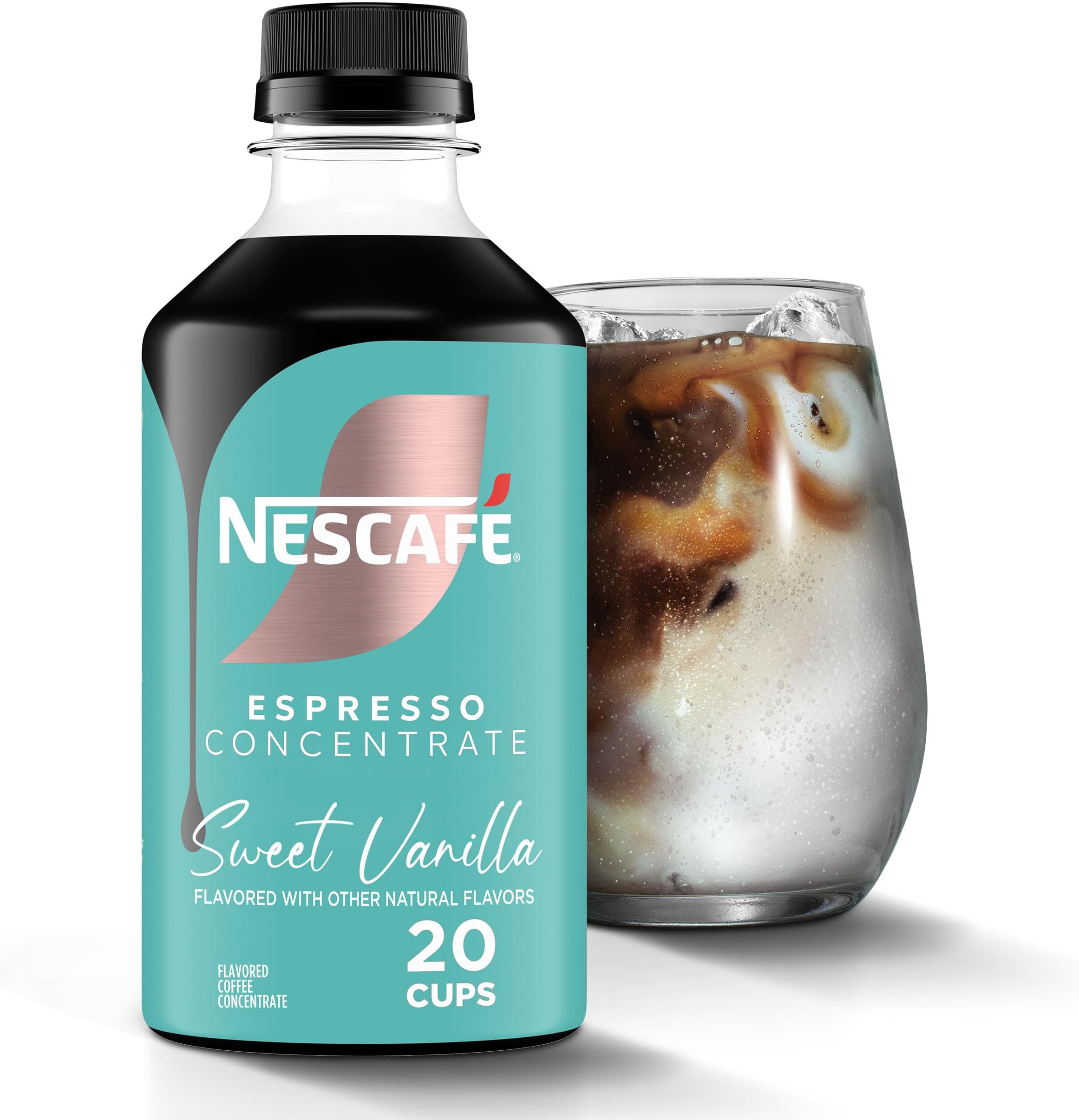 NESCAFÉ Espresso Concentrate Sweet Vanilla Flavored, Instant Espresso Coffee Concentrate, Cold Brew Style, Iced Coffee Style Drinks, 300ml Bottle