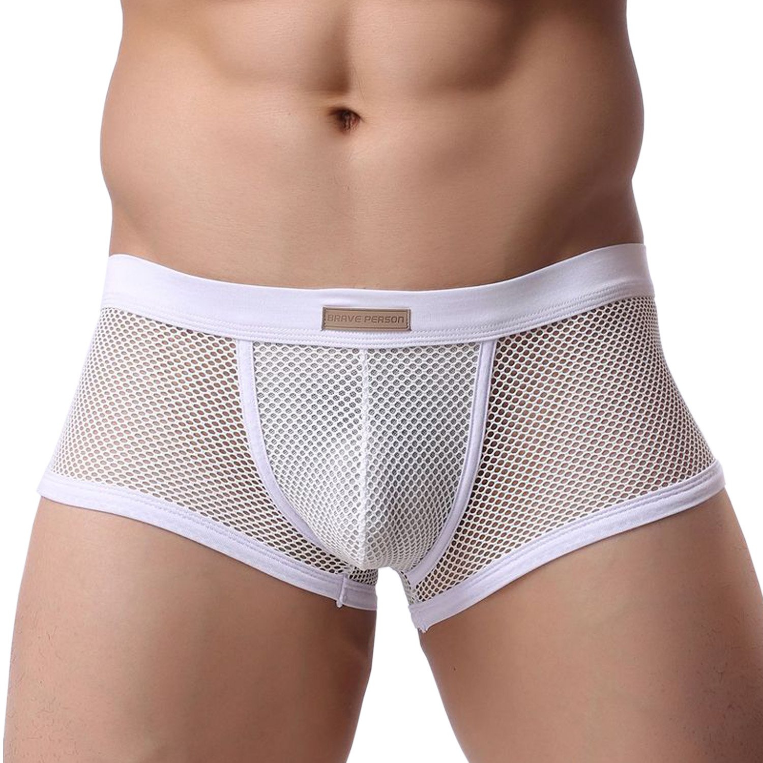 Buy KAMUON Men's Sexy See Through Mesh Low Rise Pouch Boxer Briefs