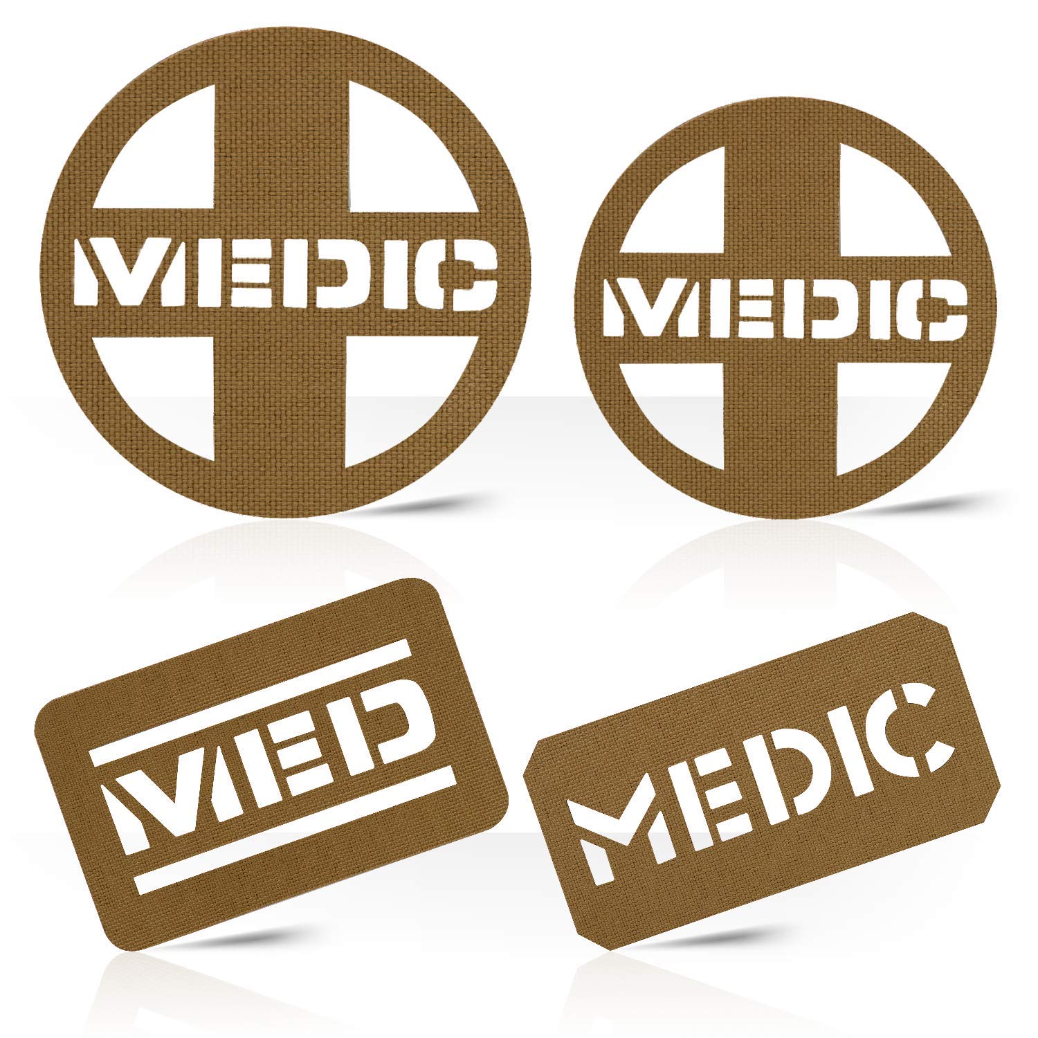 M-Tac Morale Patch Medic Patches Bundle Military Tactical Hook Fasteners (Coyote)