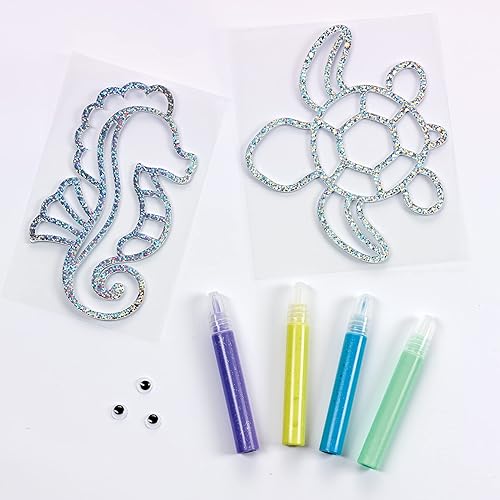 Miniatura 3 de Creativity for Kids Proyecto de arte para ventanas Ocean Friends - Crea tu propio arte de ventana, kit de atrapasoles bajo el mar