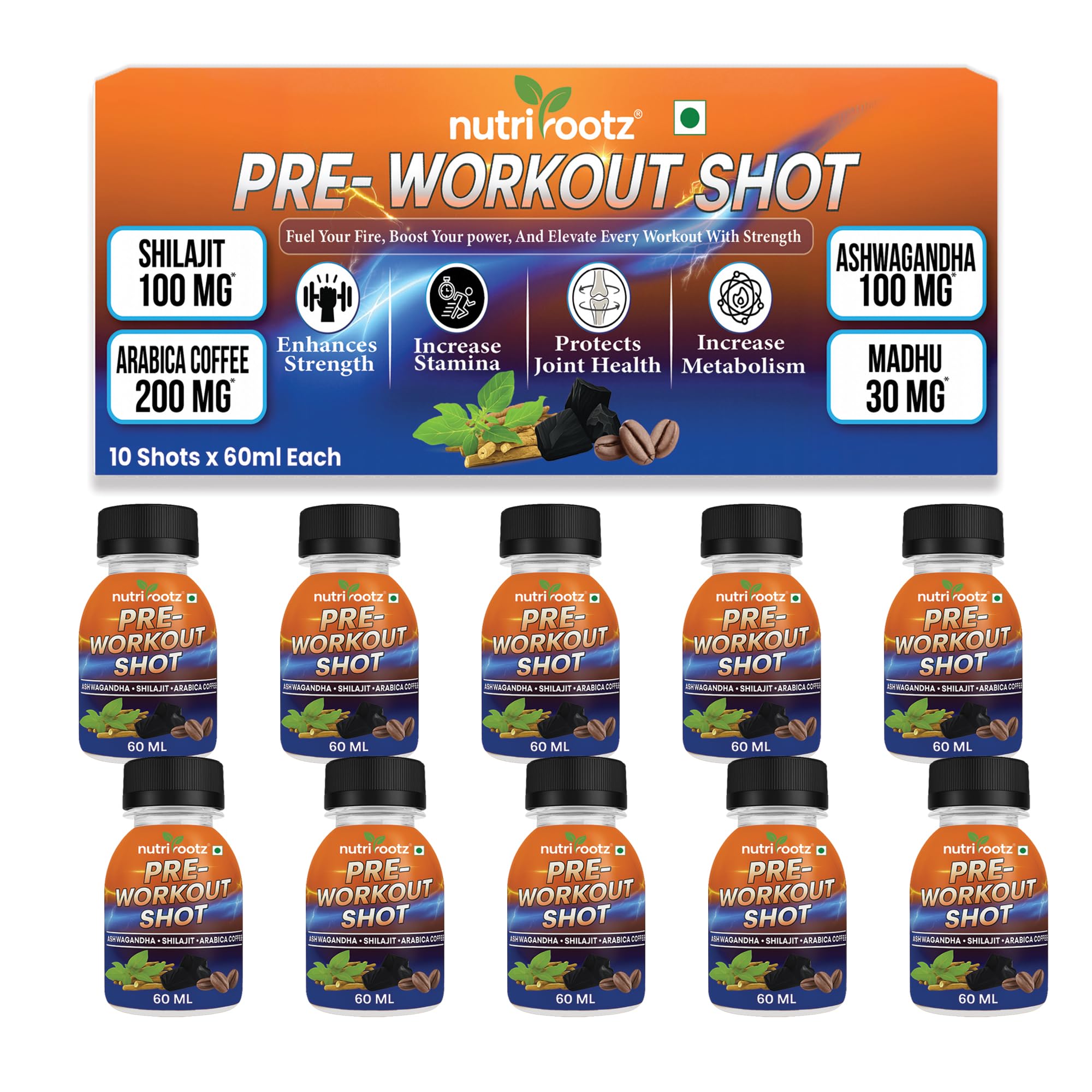PRE-WORKOUT SHOT 60ML (1 MONTH PACK) | Preworkout Supplement | Energy Booster with Shilajit, Ashwagandha & Arabica Coffee | Shilajeet Shot | Shilajit For Men & Women | Ayurvedic Energy Drink-image-29