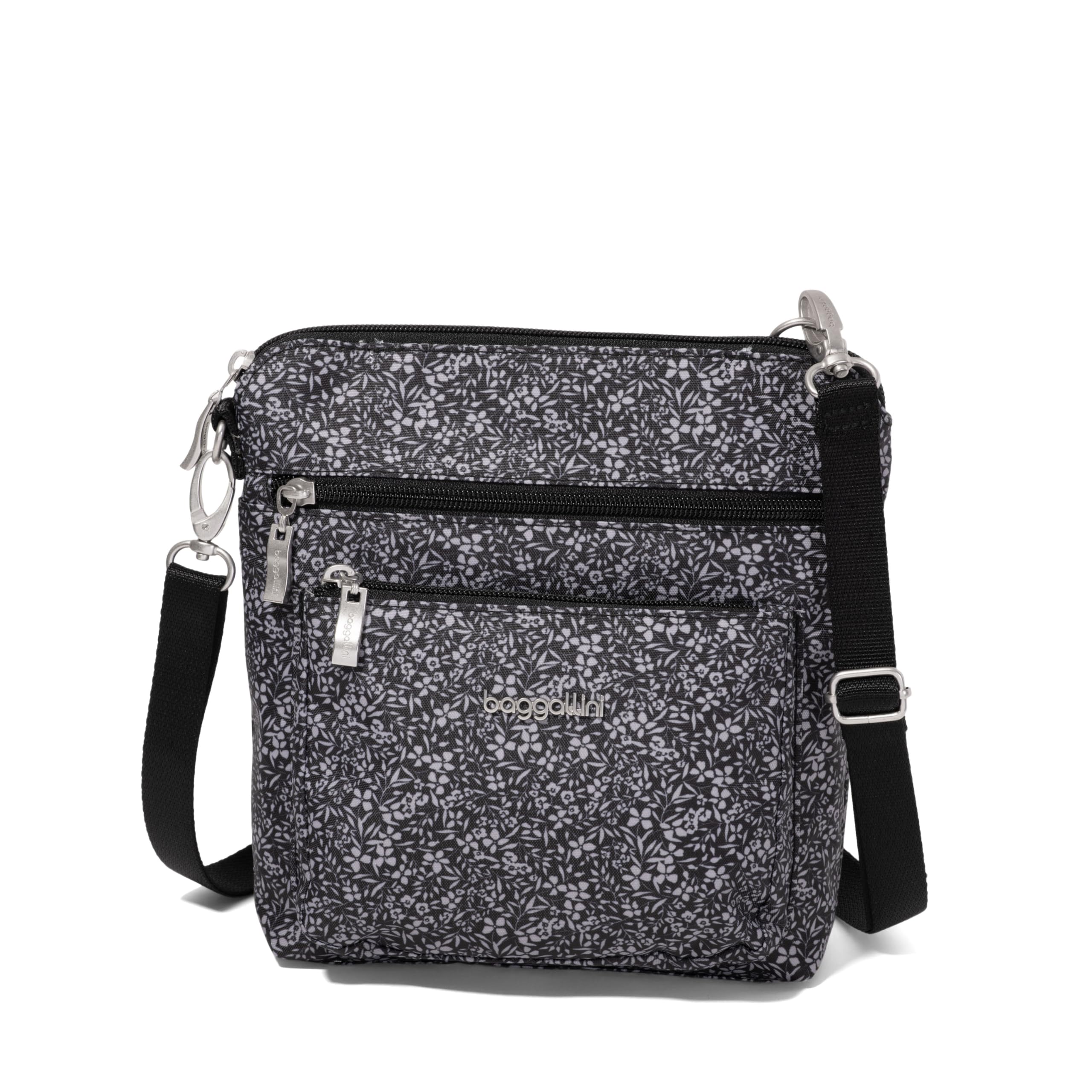 Baggallini Modern Pocket Crossbody Bag for Women, 8.5"x8.5" Handbag Purse with RFID, Lightweight Water-Resistant