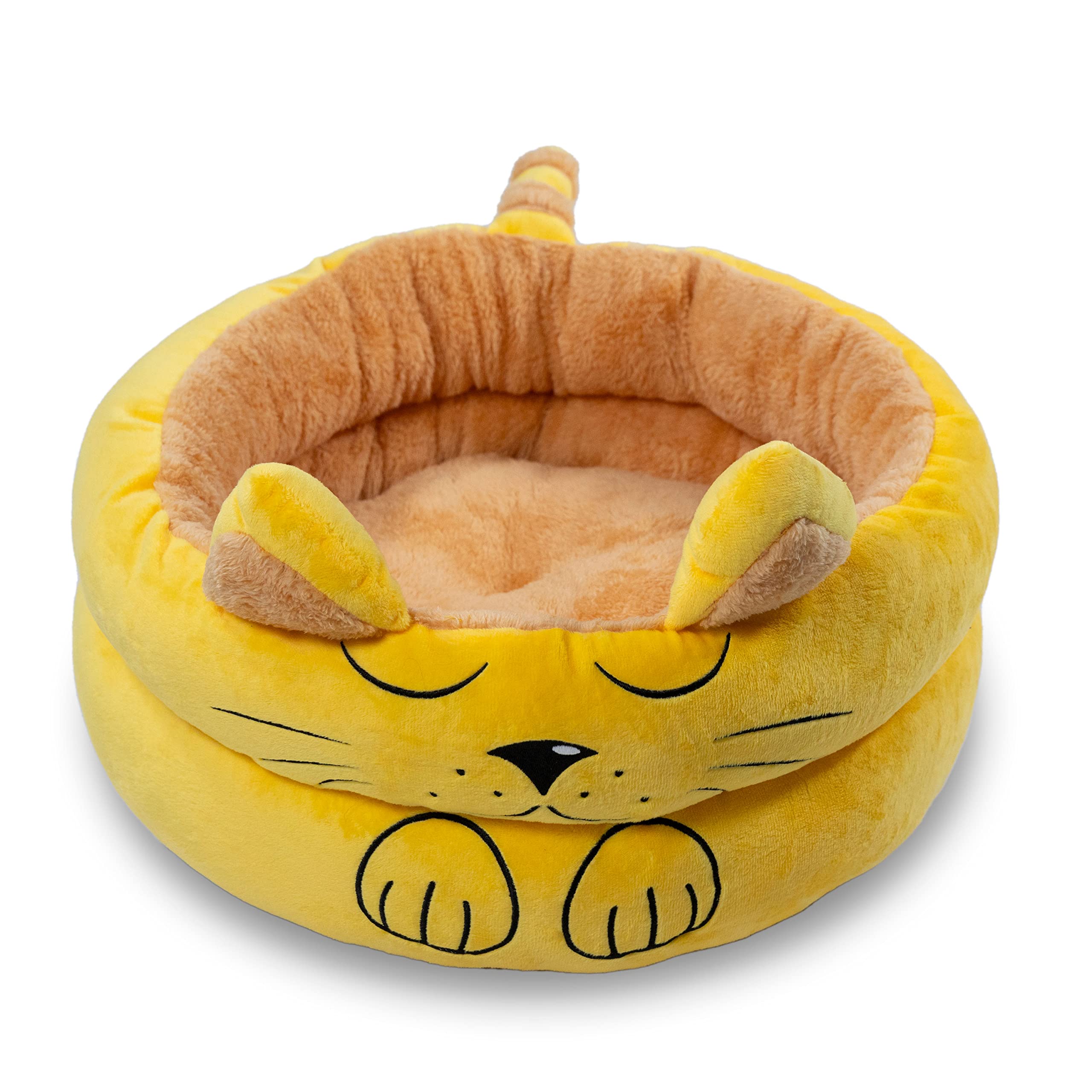 Cuccia Per Gatti Con Cuscino Lavabile - Design A Nido Morbido, Anti-scivolo, A Forma Di Muso - Foto 7