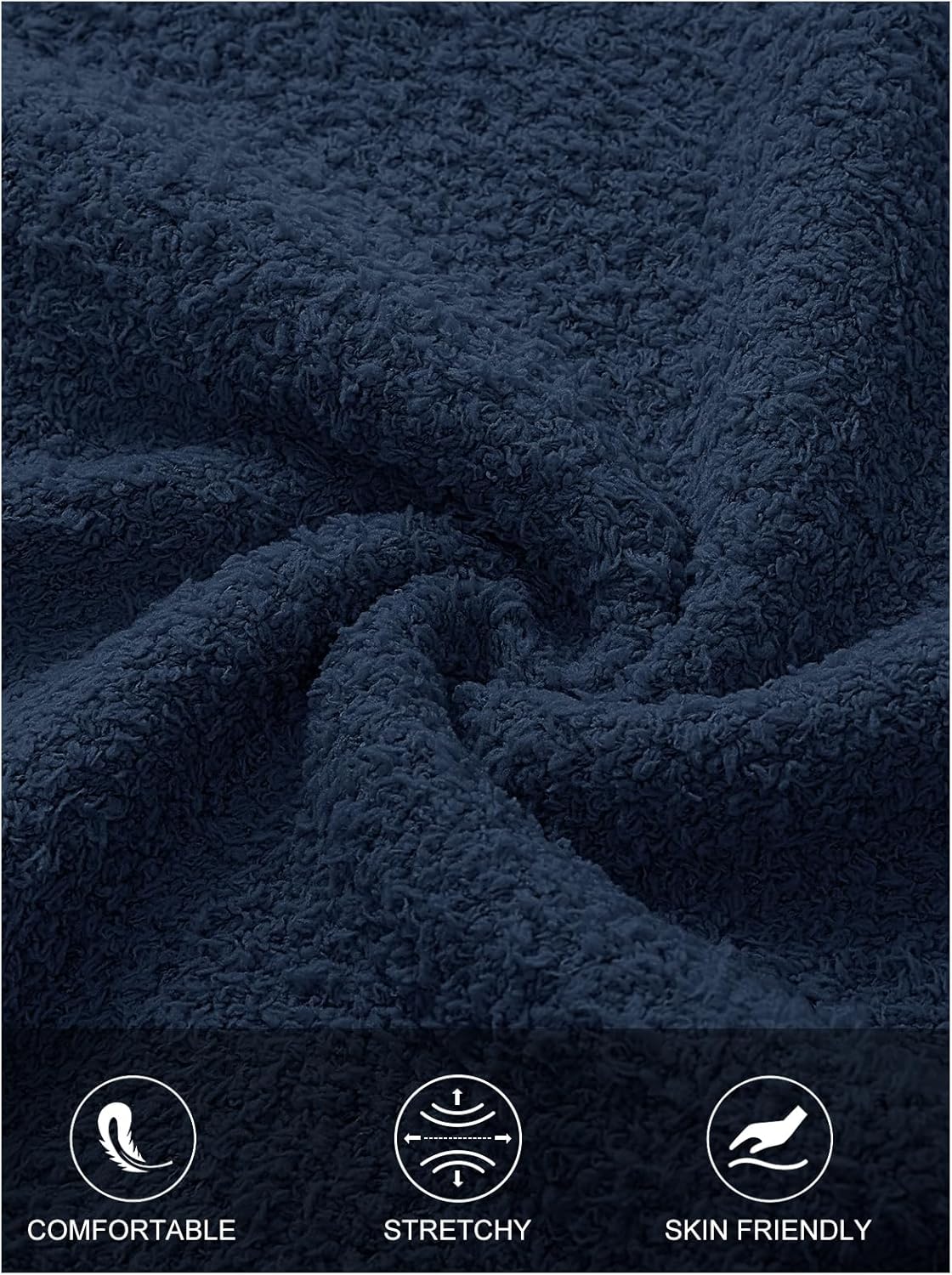 MEROKEETY Women's Fall Pajama Set Fuzzy Fleece 2 Piece Loungewear Off Shoulder Sweater Tops Wide Leg Pants Matching Outfits - Image 5