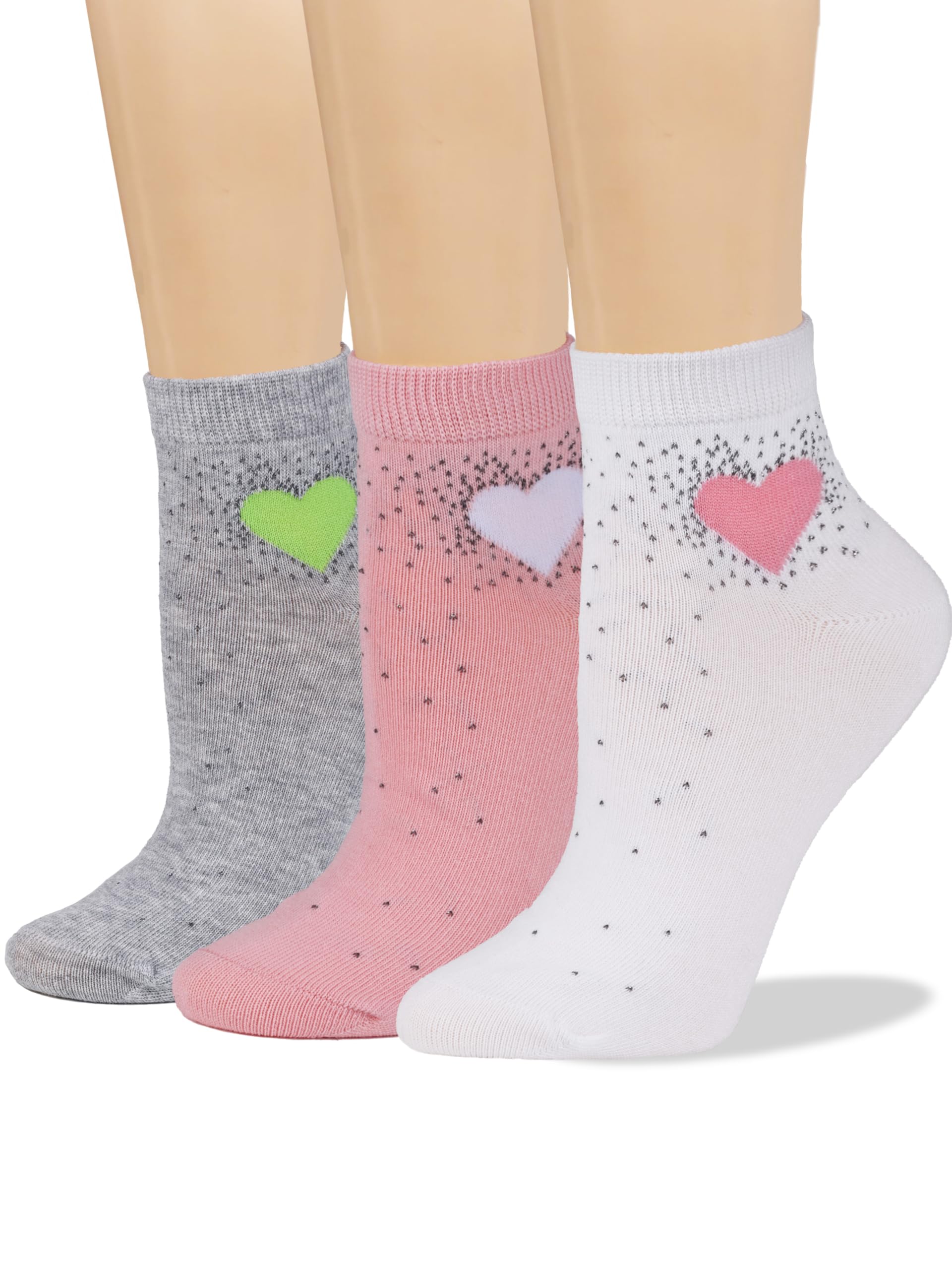 COTTON DAY Women's Soft Combed Cotton Socks Seamless Toe Black White Navy