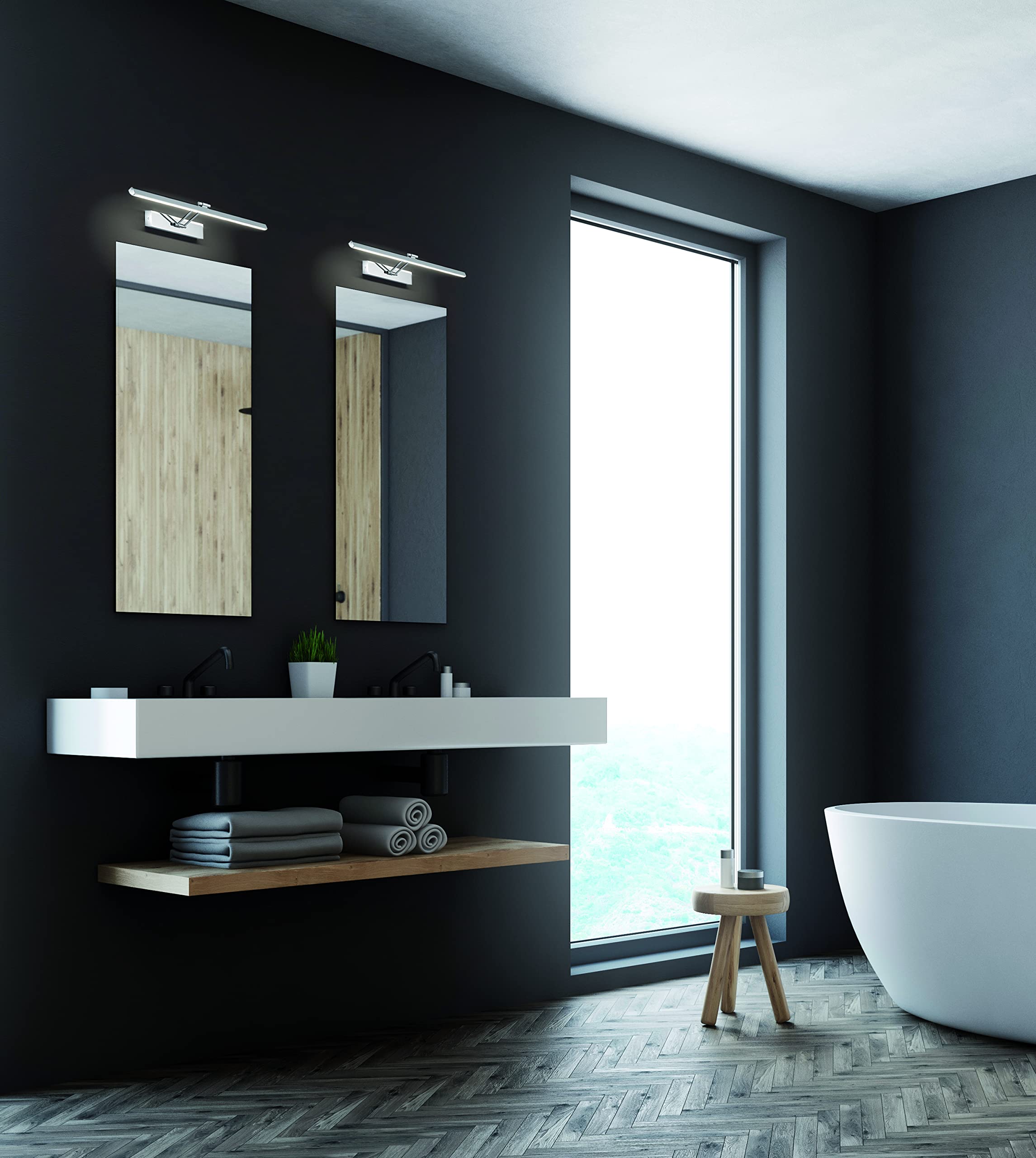 Fischer & Honsel 30127 Luce Bagno Lampada 9W Bianco Caldo Cromato