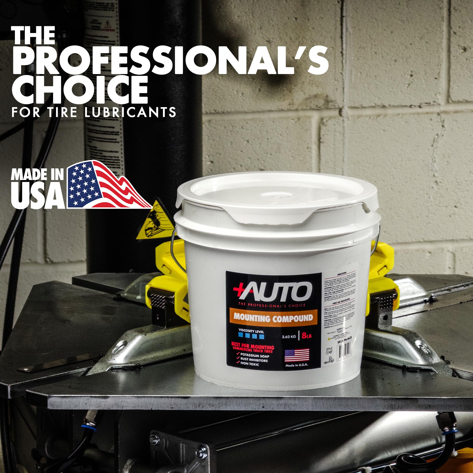 +AUTO Mounting Compound - Heavy Duty Tire Mounting Lube - 8 lb Bucket - Made in USA