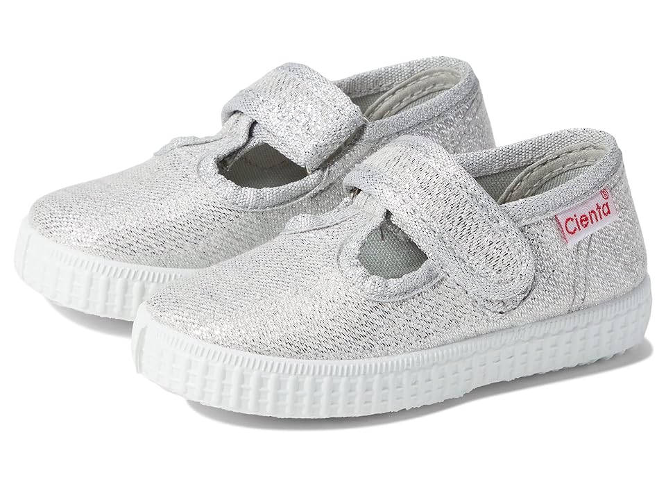 Cienta Kids Shoes 50013 (Infant/Toddler/Little Kid) (Silver Sparkle) Kid's Shoes INTERNATIONAL SHIPPING