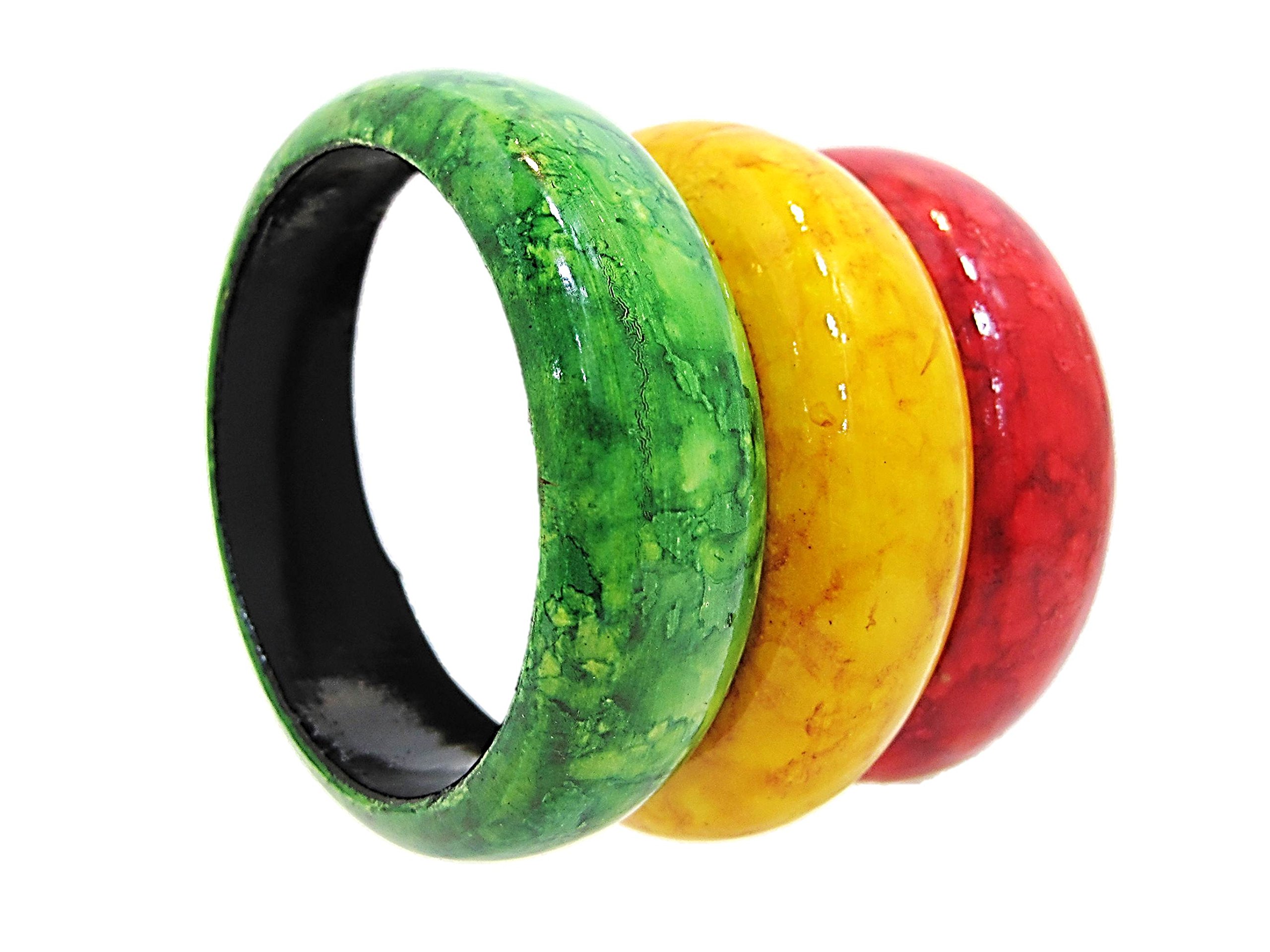muccasacra Wood Charm Bangles for Girls, Women (Red, Yellow, Green) (B075SCNND9) Amazon Price History, Amazon Price Tracker