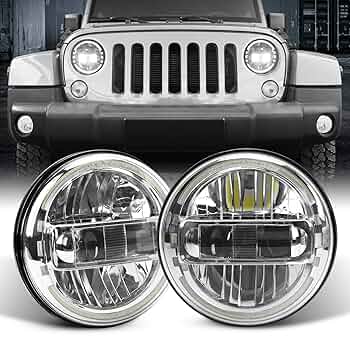 ラングラーJK jeep LEDヘッドライト DOT SAE 左右2個セット Amazon | VLAND ジップ JK ラングラー 7インチ ヘッドライト 全